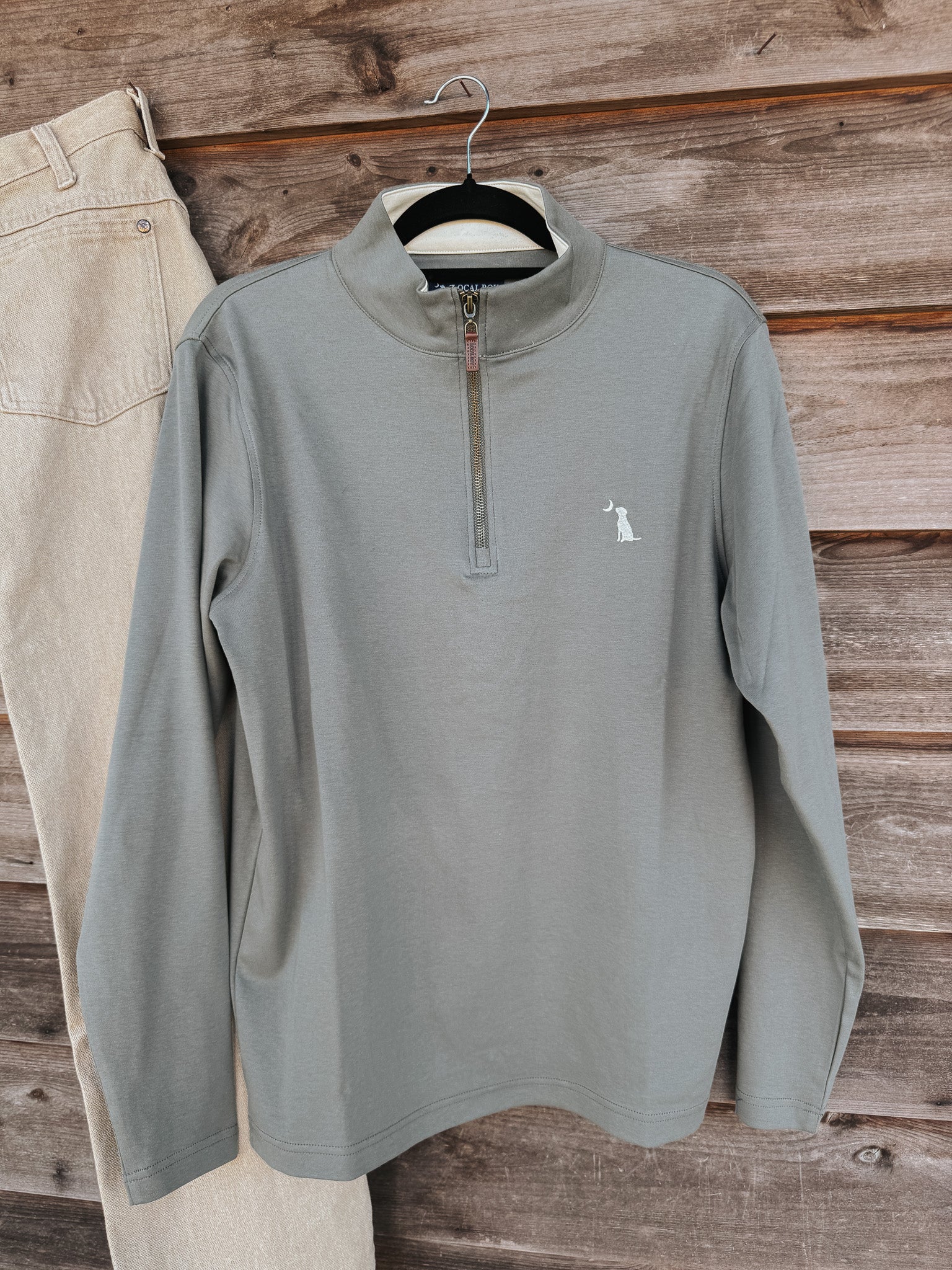 Men's Local Boy Bentley Quarter Zip in Smoke