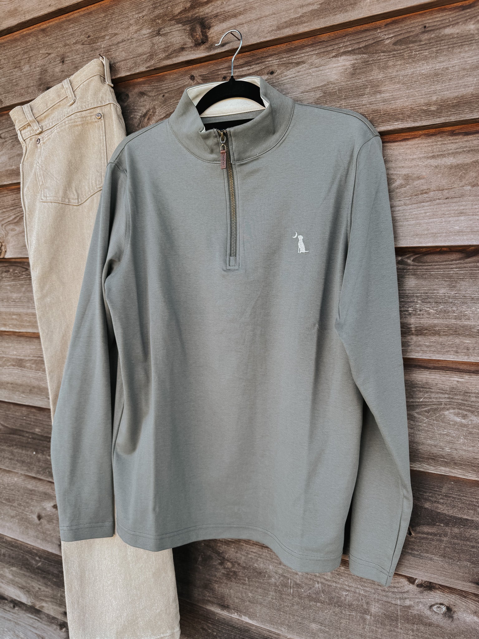 Men's Local Boy Bentley Quarter Zip in Smoke