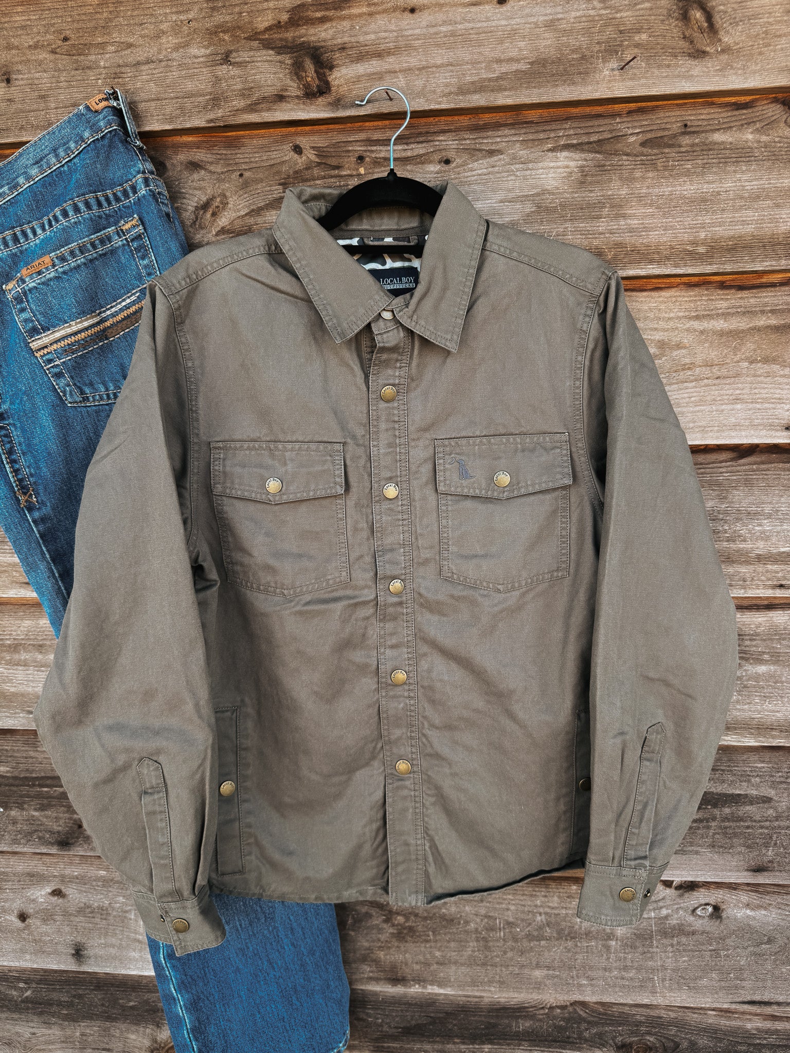 Men's Local Boy Sportsman's Shacket in Mud