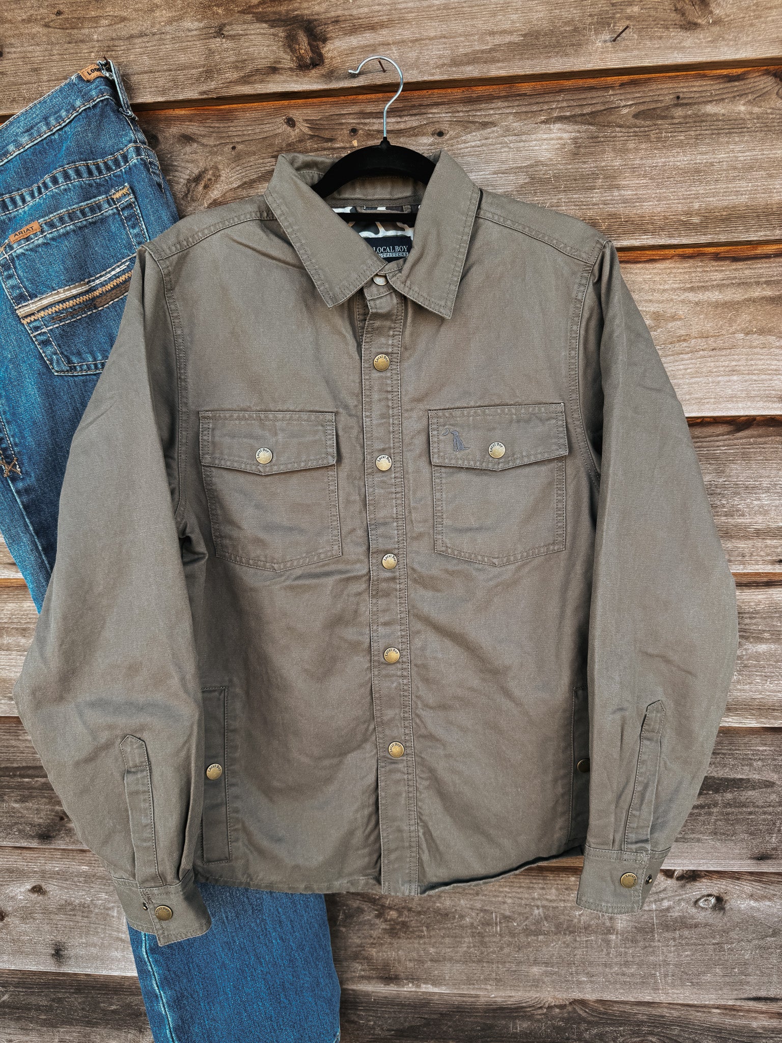 Men's Local Boy Sportsman's Shacket in Mud