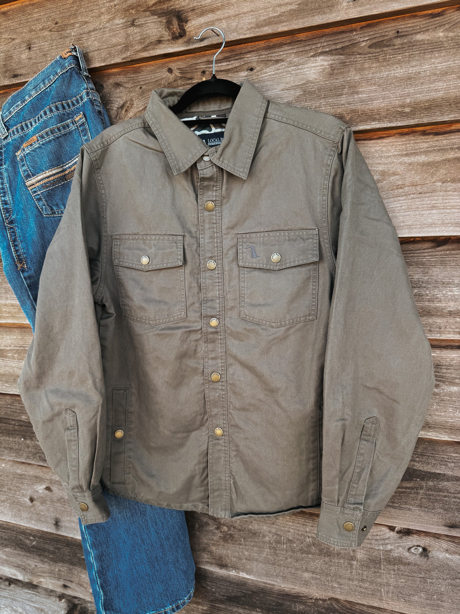 Men's Local Boy Sportsman's Shacket in Mud