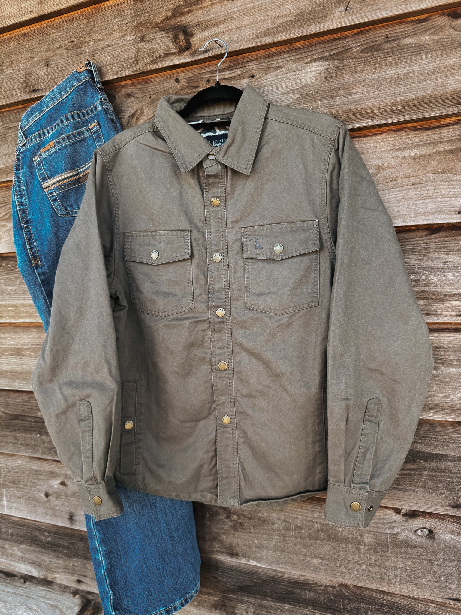 Men's Local Boy Sportsman's Shacket in Mud
