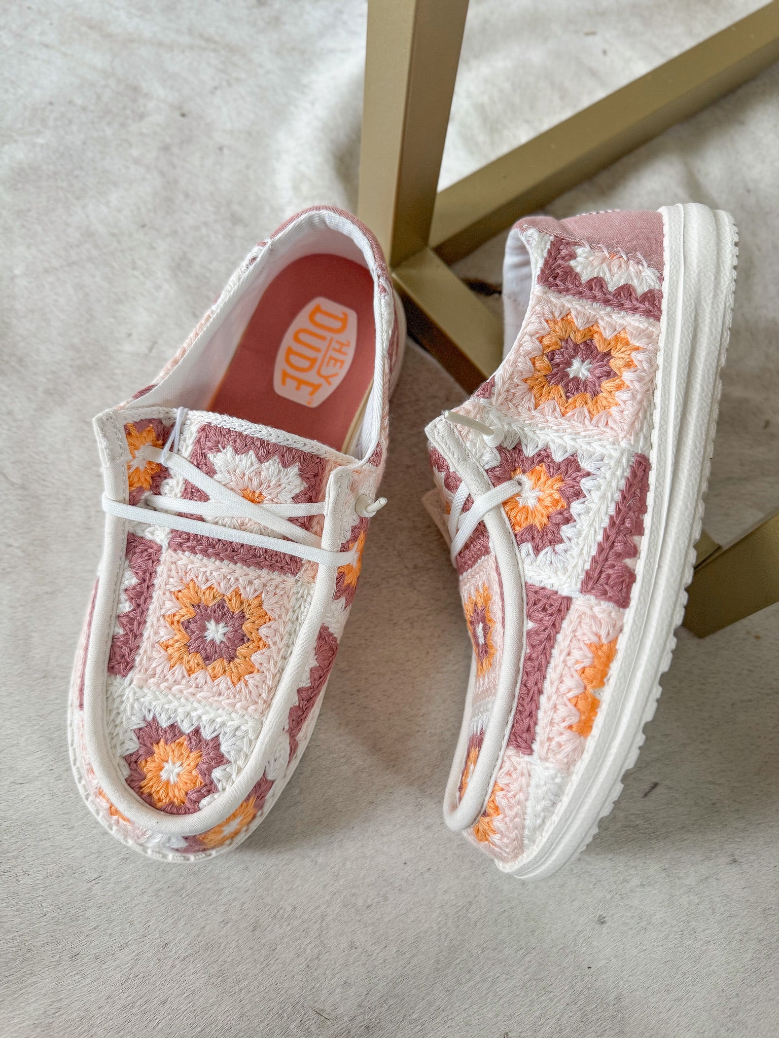 Women's Hey Dude Wendy Cottage Crochet in Petal Pink/Multi