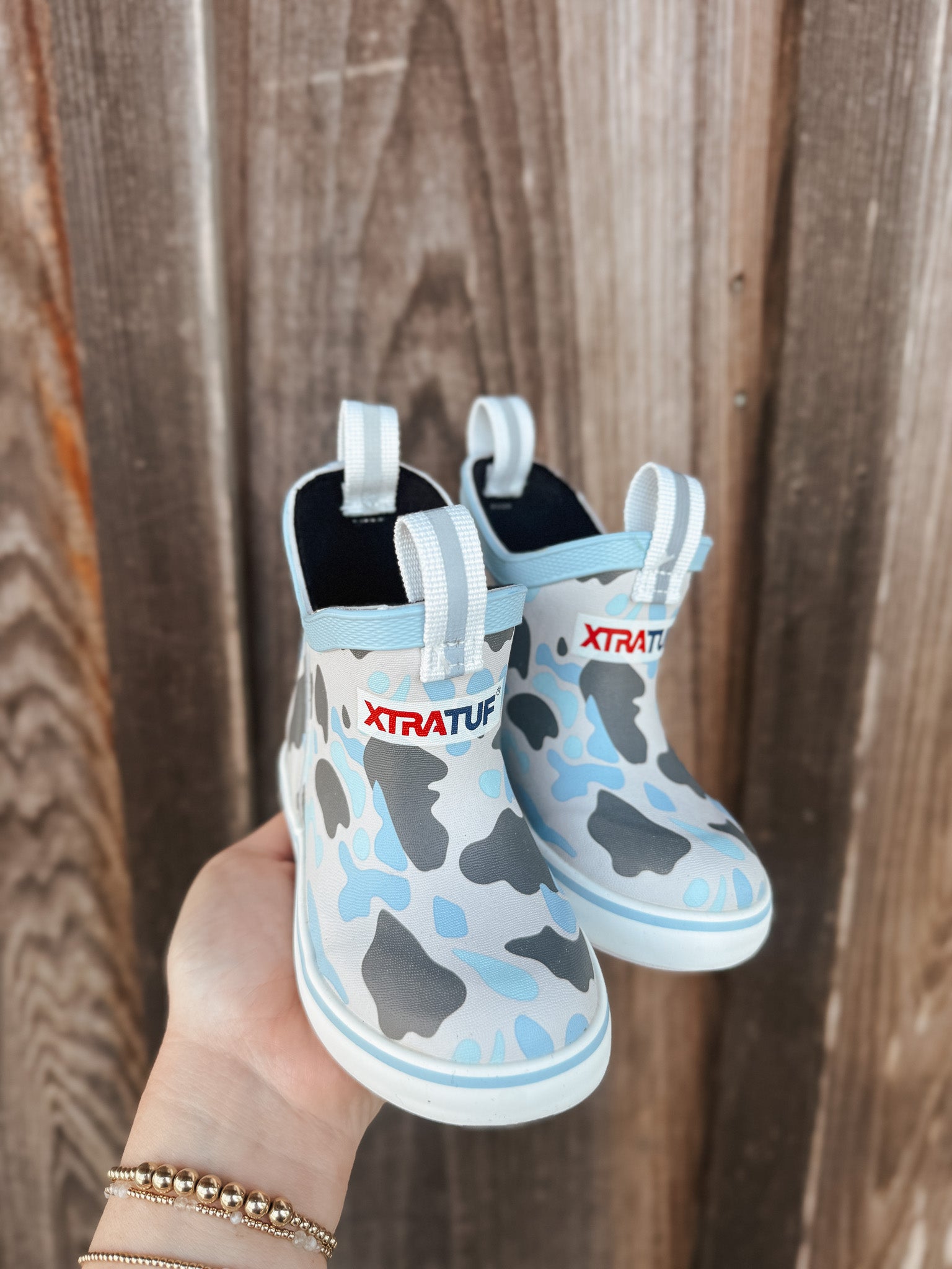Little Kid's Xtratuf Ankle Deck Boots in Ice Duck Camo