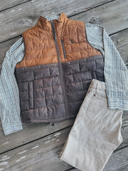 Men's Local Boy Duck Down Reversible Vest in Localflage Vintage