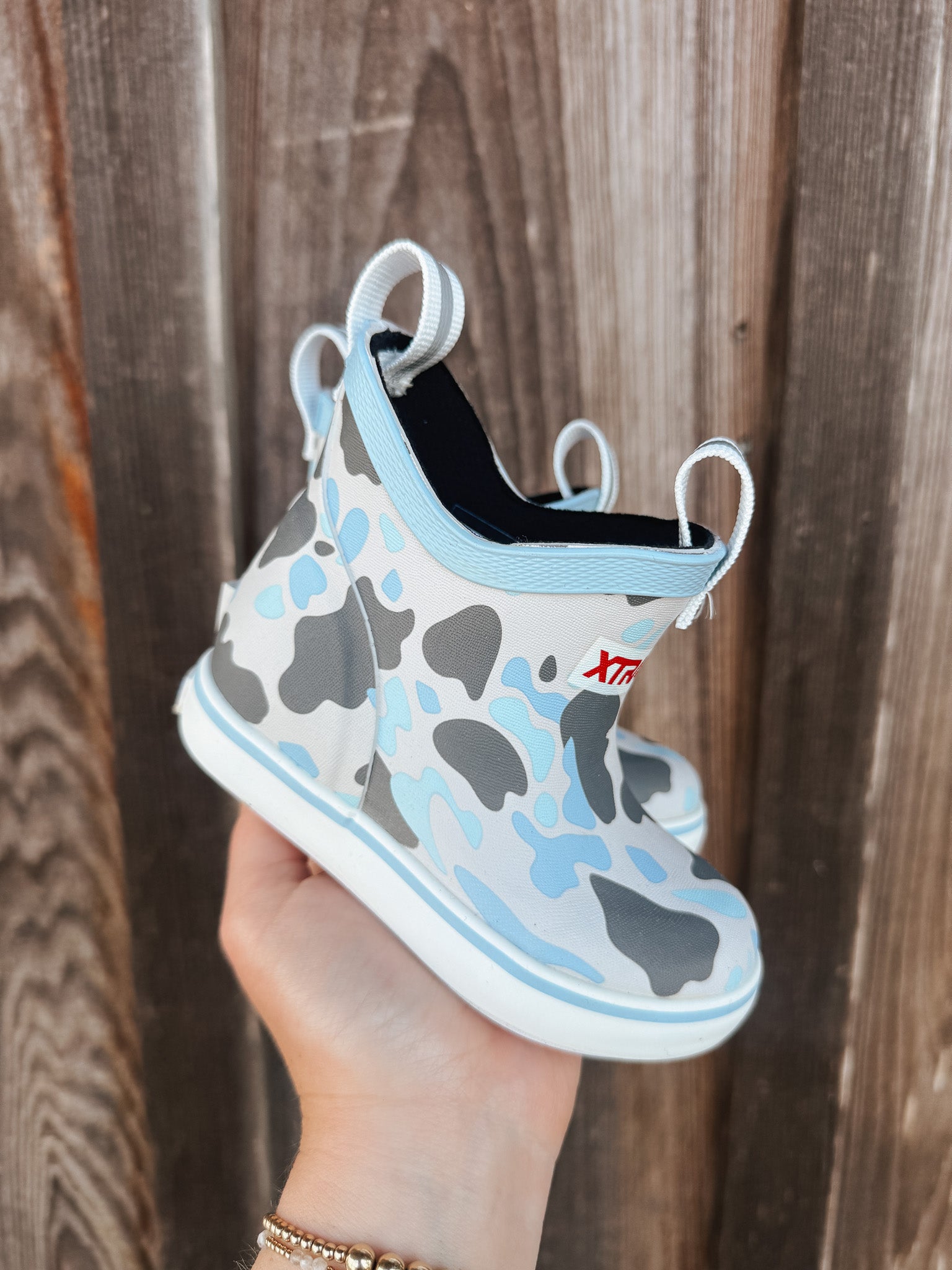 Little Kid's Xtratuf Ankle Deck Boots in Ice Duck Camo
