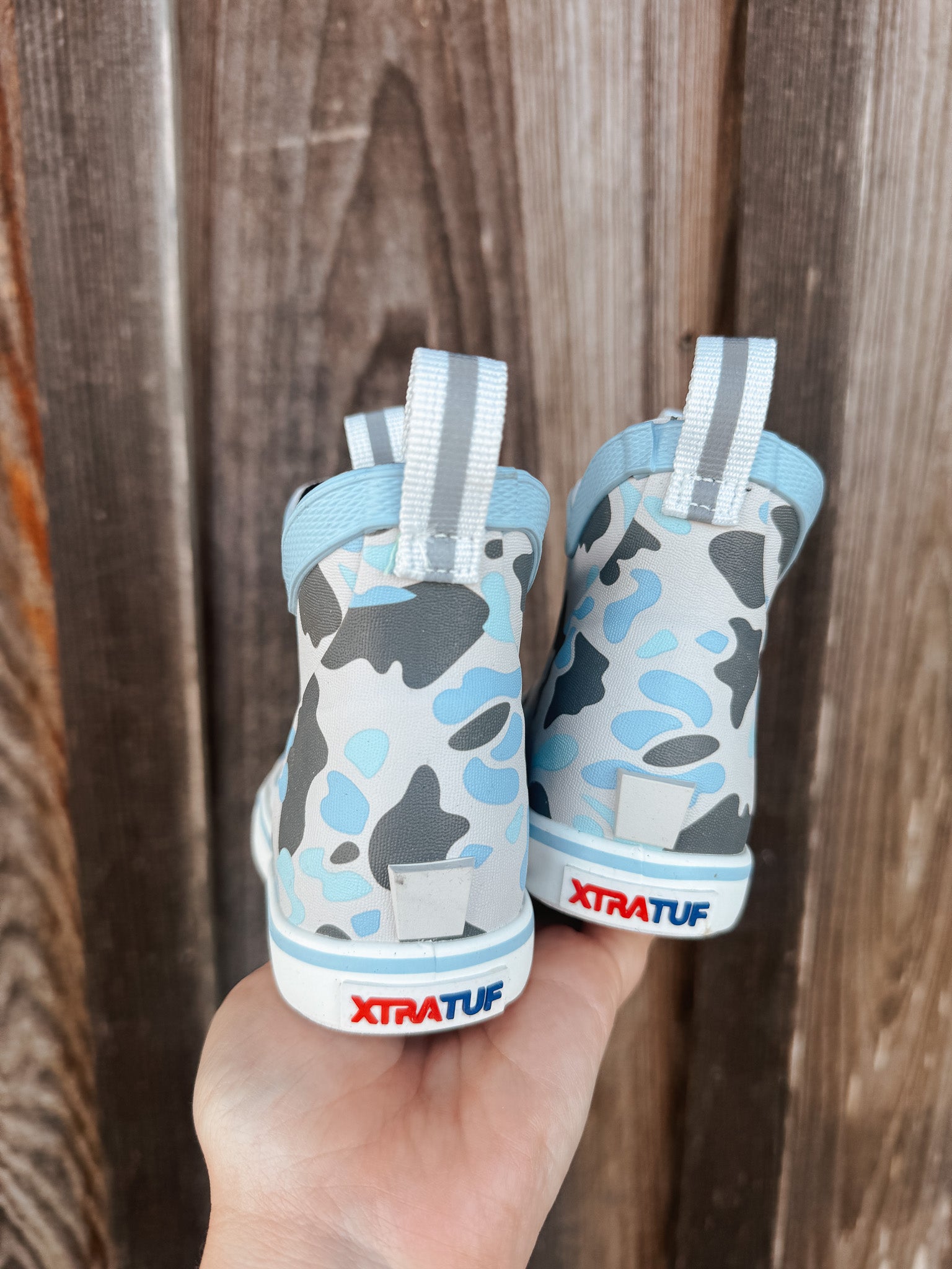Little Kid's Xtratuf Ankle Deck Boots in Ice Duck Camo