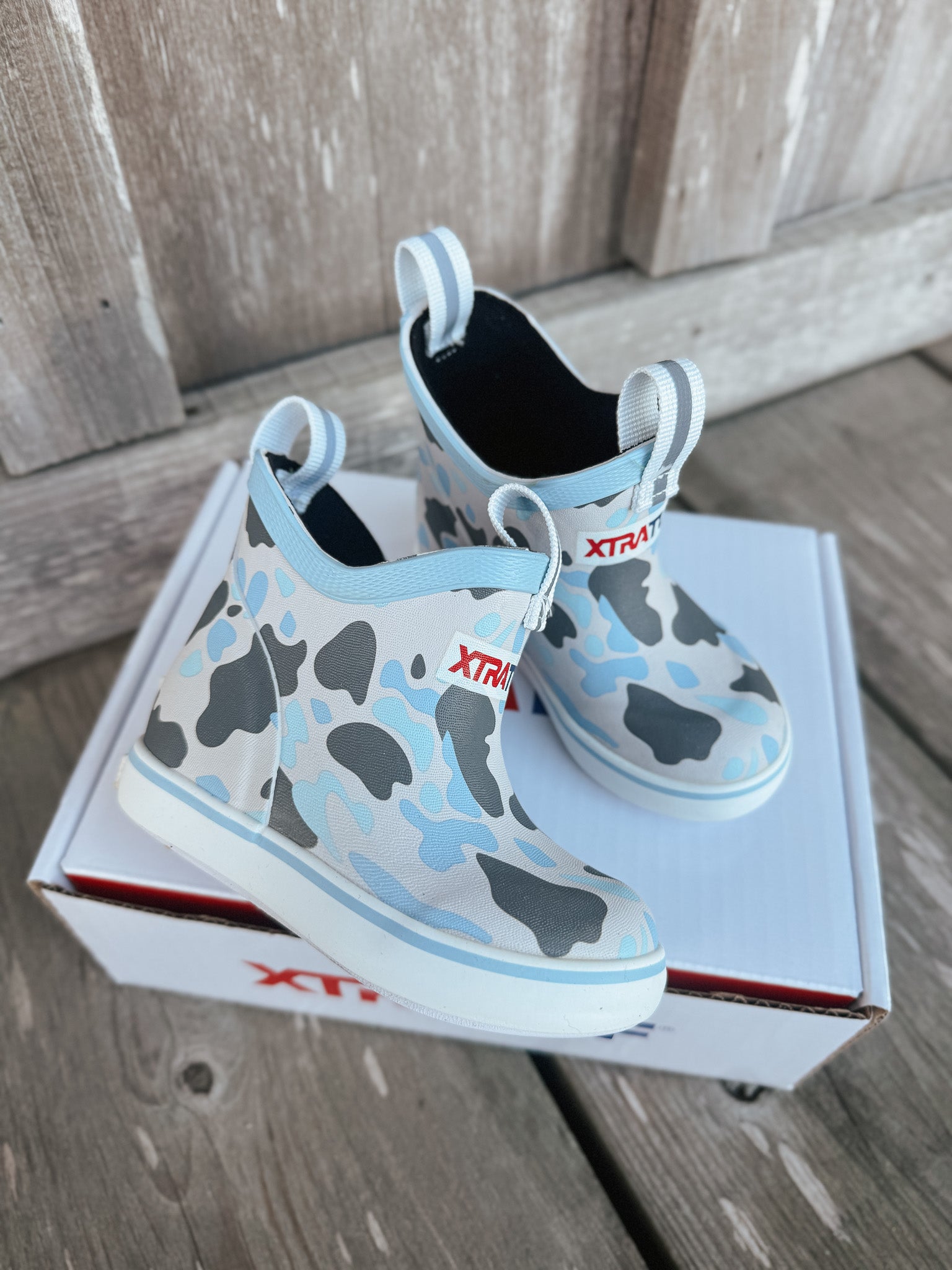 Big Kid's Xtratuf Ankle Deck Boots in Ice Duck Camo