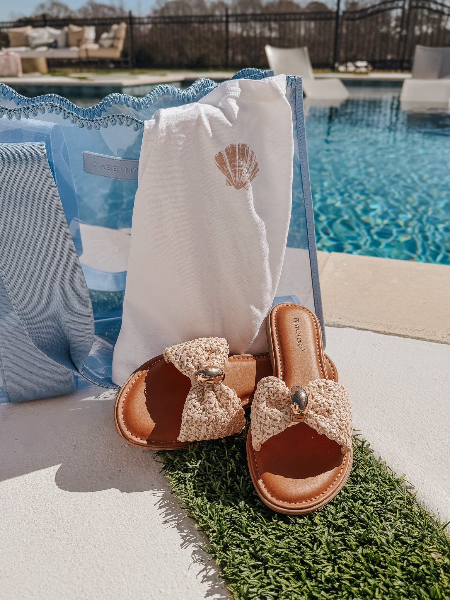 Mate Crochet Wave Jelly Tote Bag - Carolina Blue