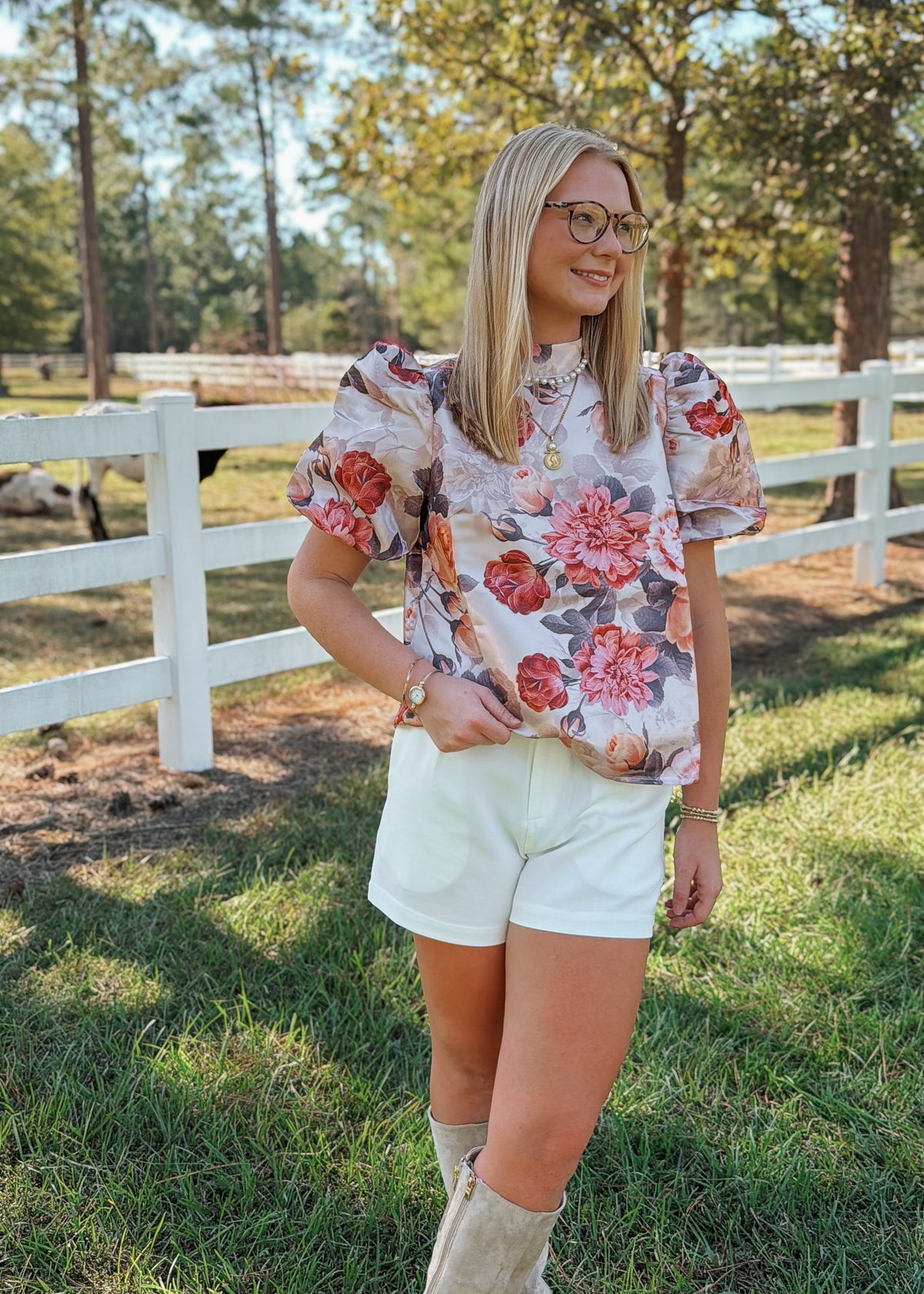 Uptown Charm White Shorts