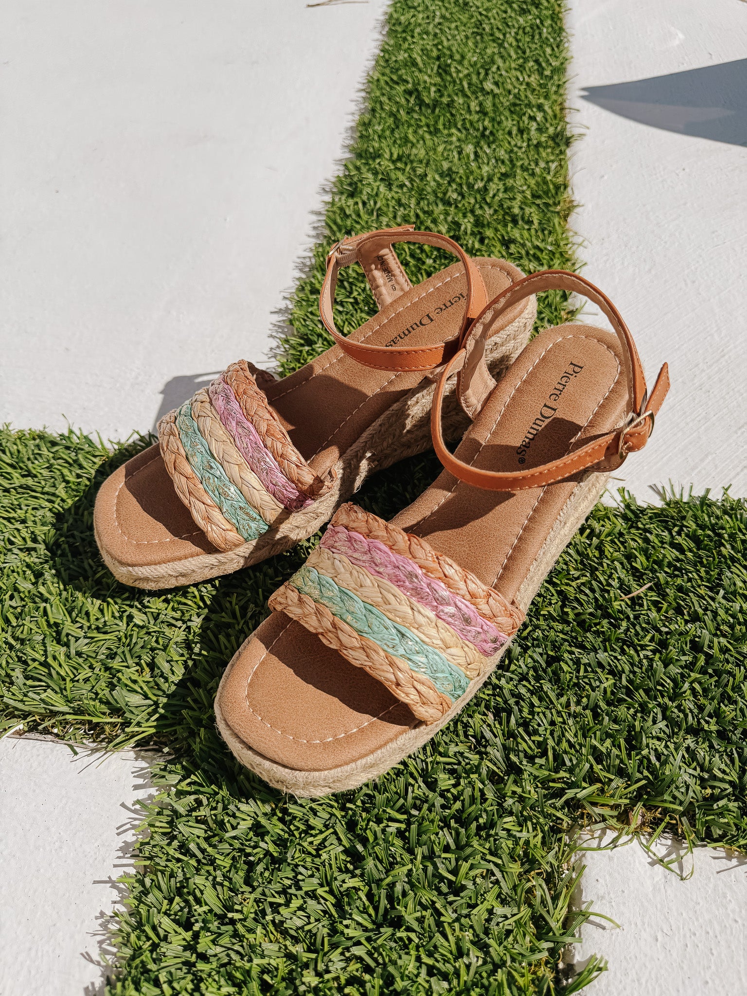 Seaside Stroll Wedges in Tan/Multi