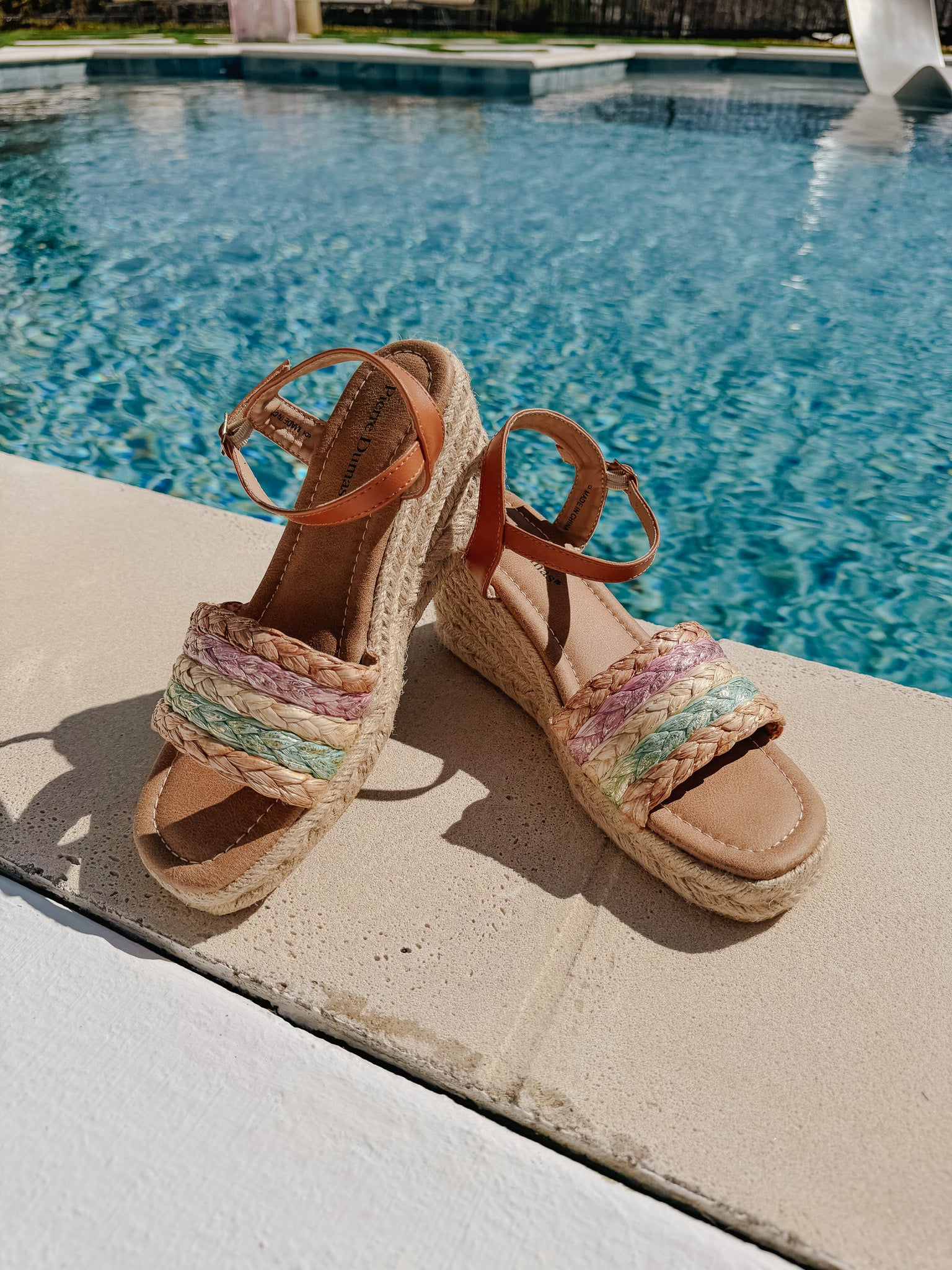 Seaside Stroll Wedges in Tan/Multi