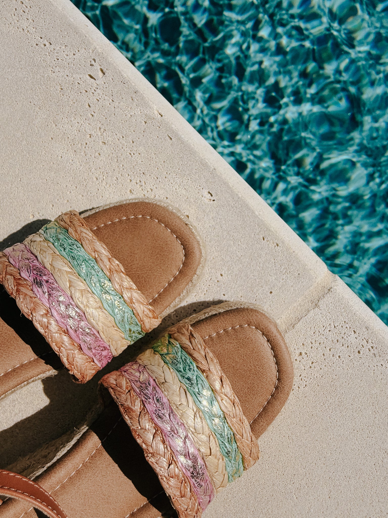 Seaside Stroll Wedges in Tan/Multi
