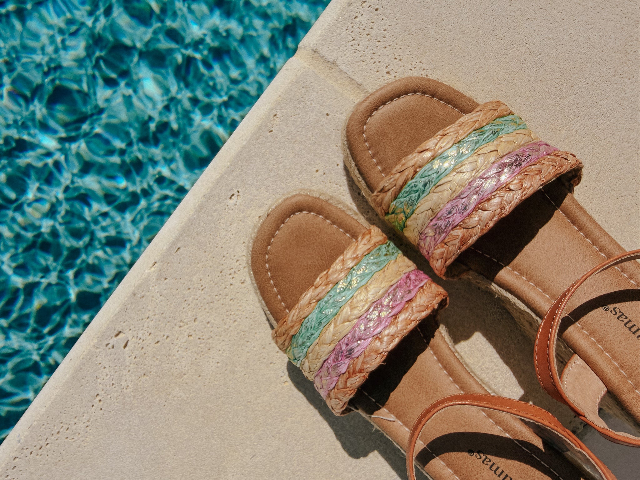 Seaside Stroll Wedges in Tan/Multi