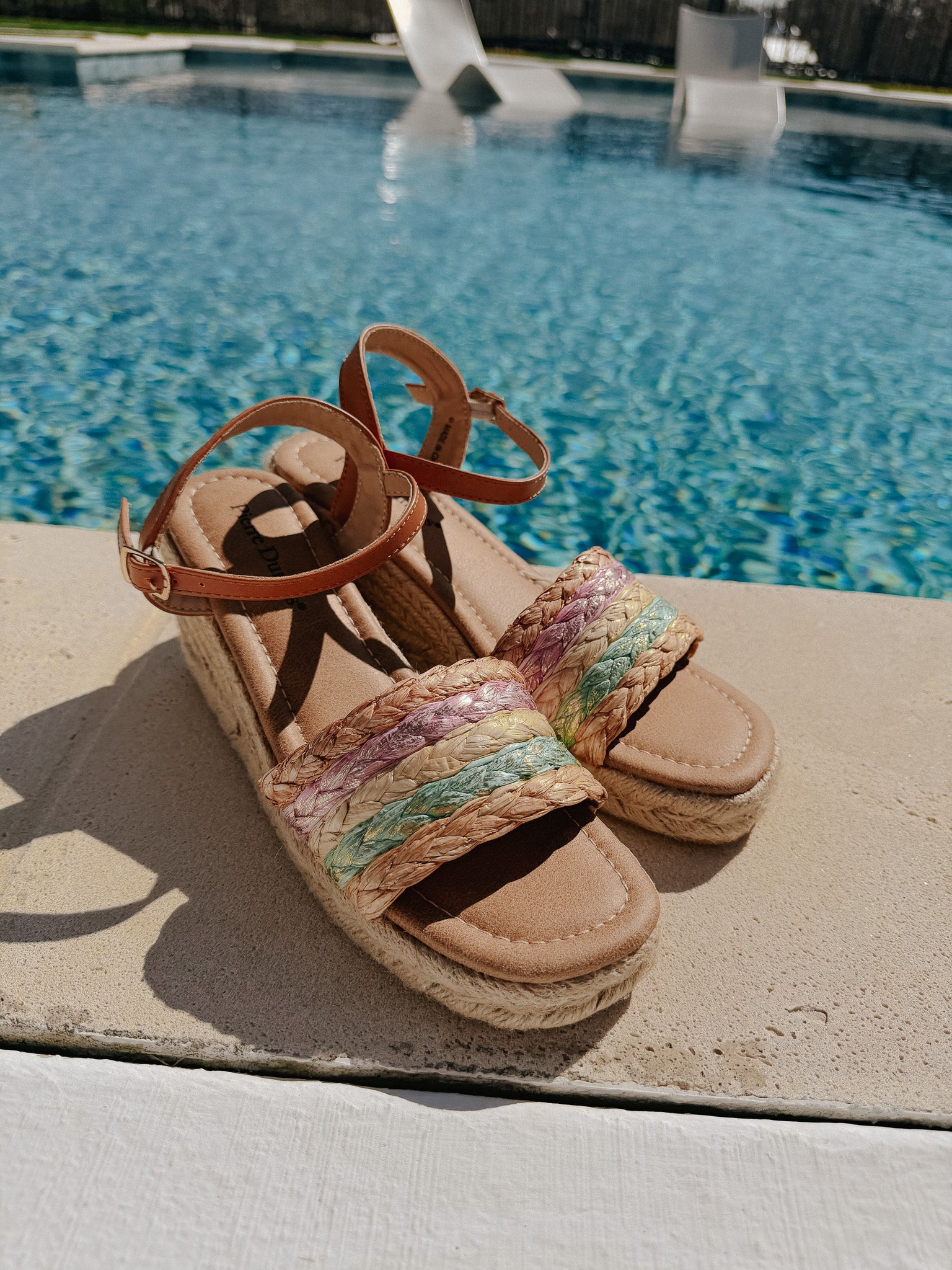 Seaside Stroll Wedges in Tan/Multi