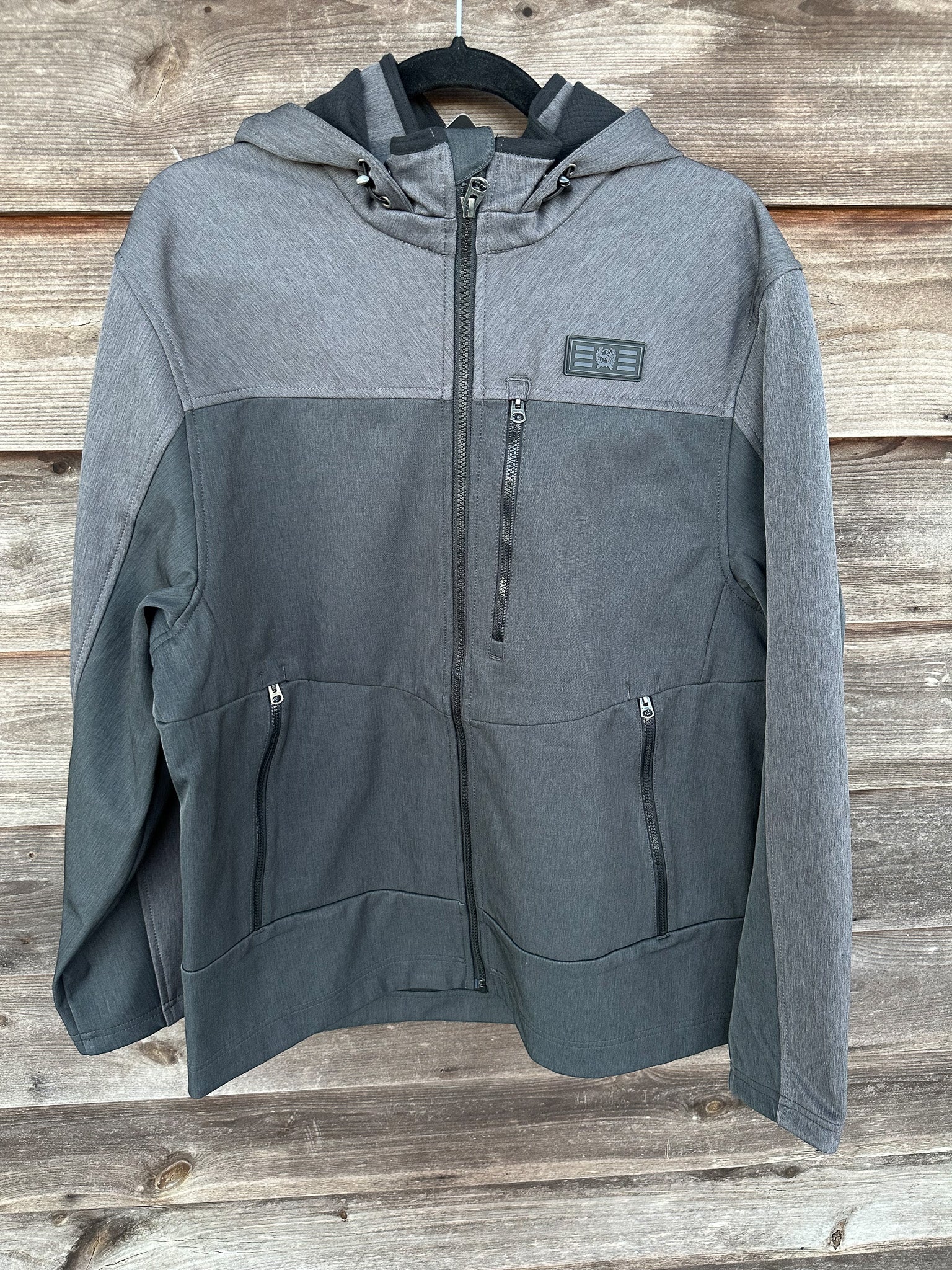Men's Cinch Hooded Softshell Jacket in Black/Charcoal