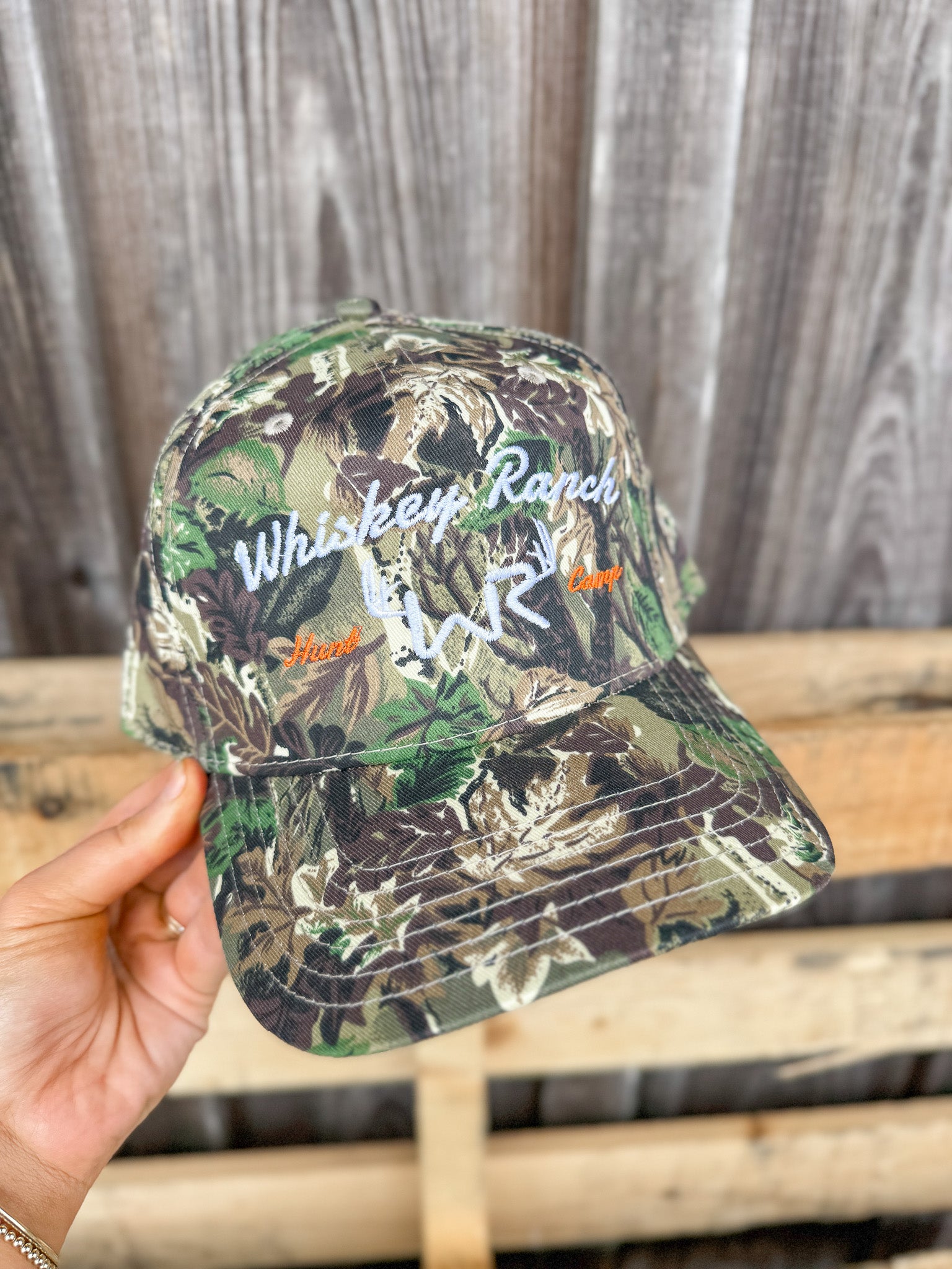 Whiskey Bent Hat Co. Deer Camp Camo Cap