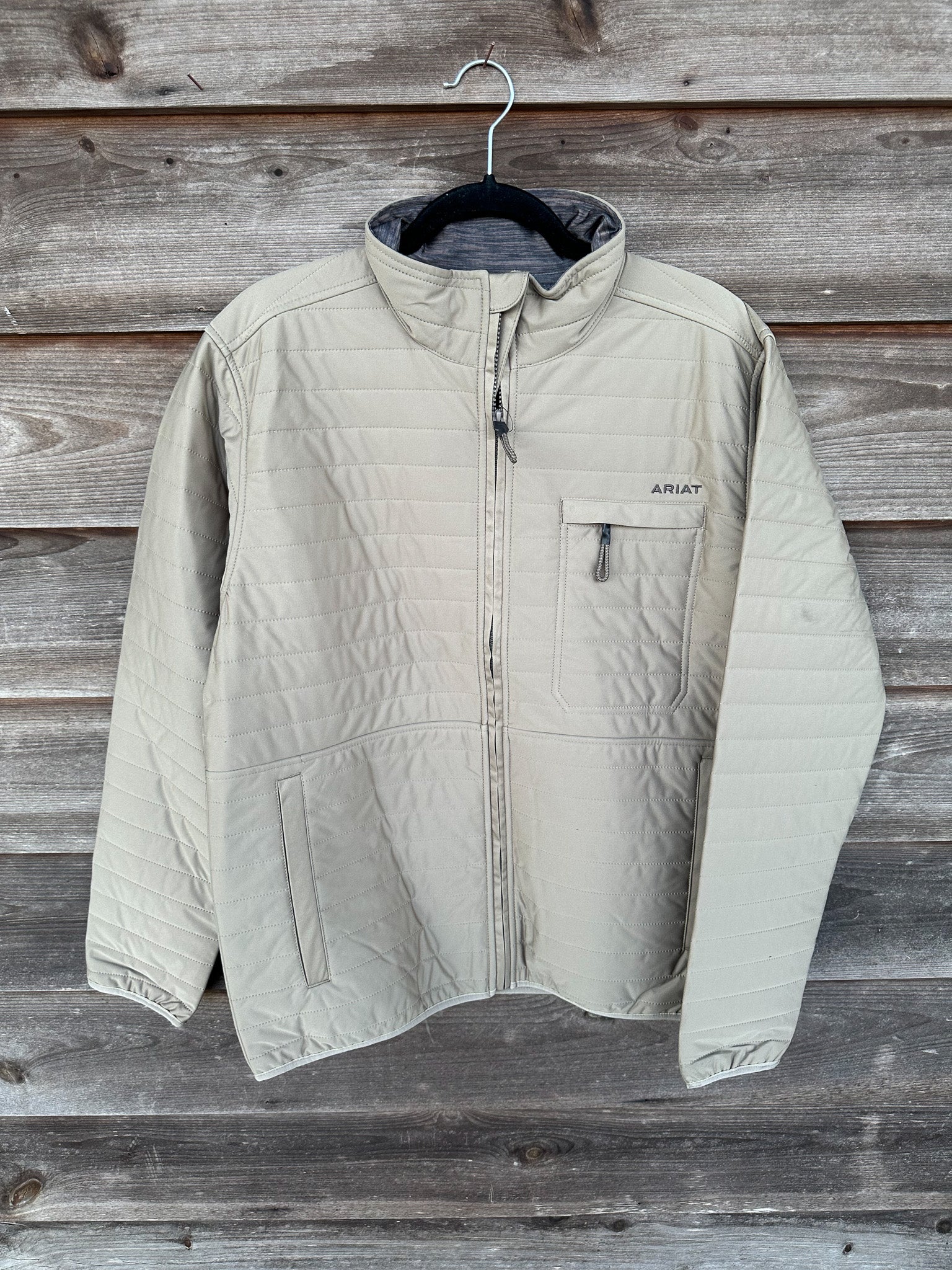 Men's Ariat Wylie Full Zip Jacket in Khaki – Boot Country