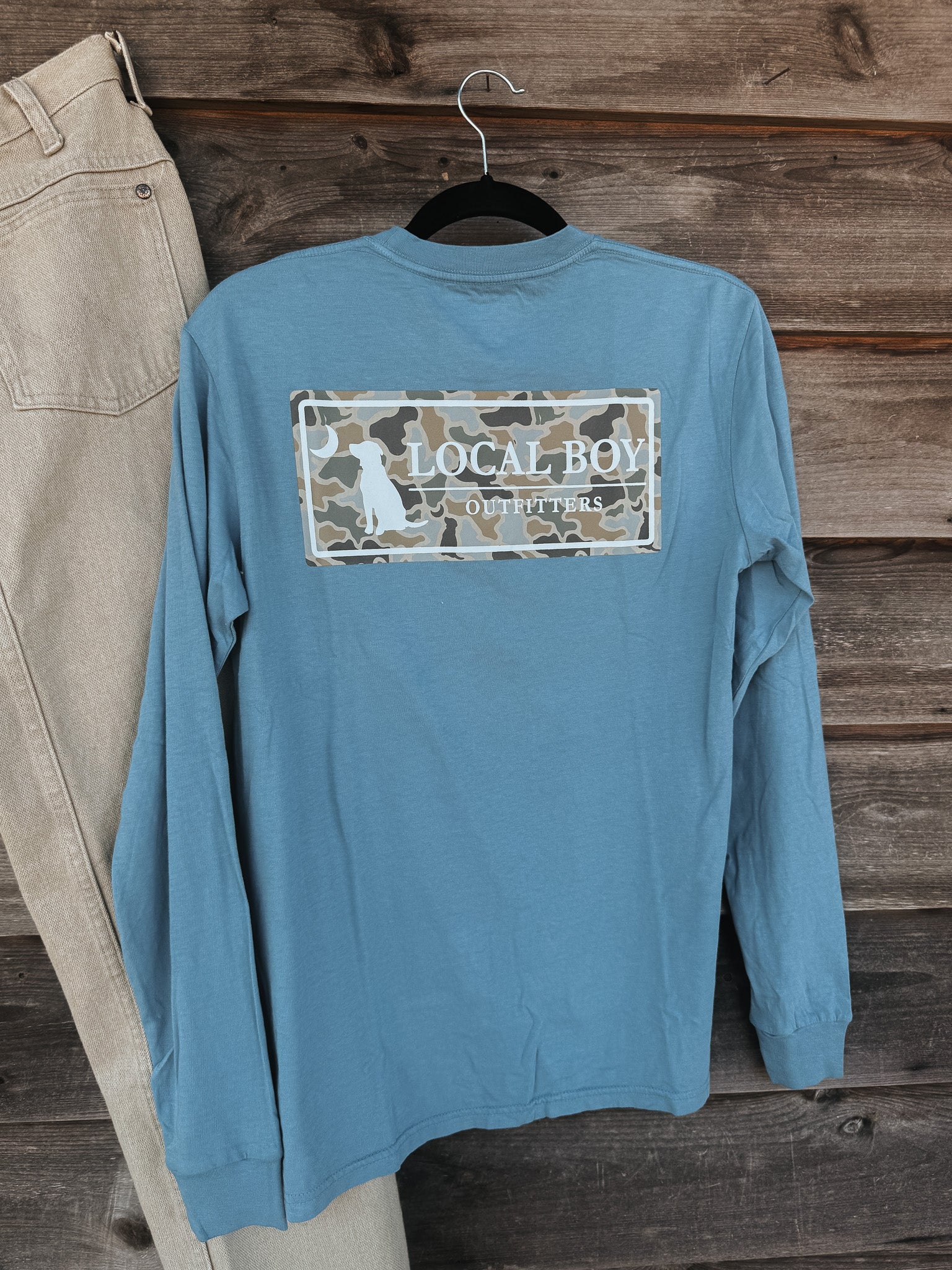 Men's Local Boy Sand Dog & Moon Plate Long Sleeve T-Shirt