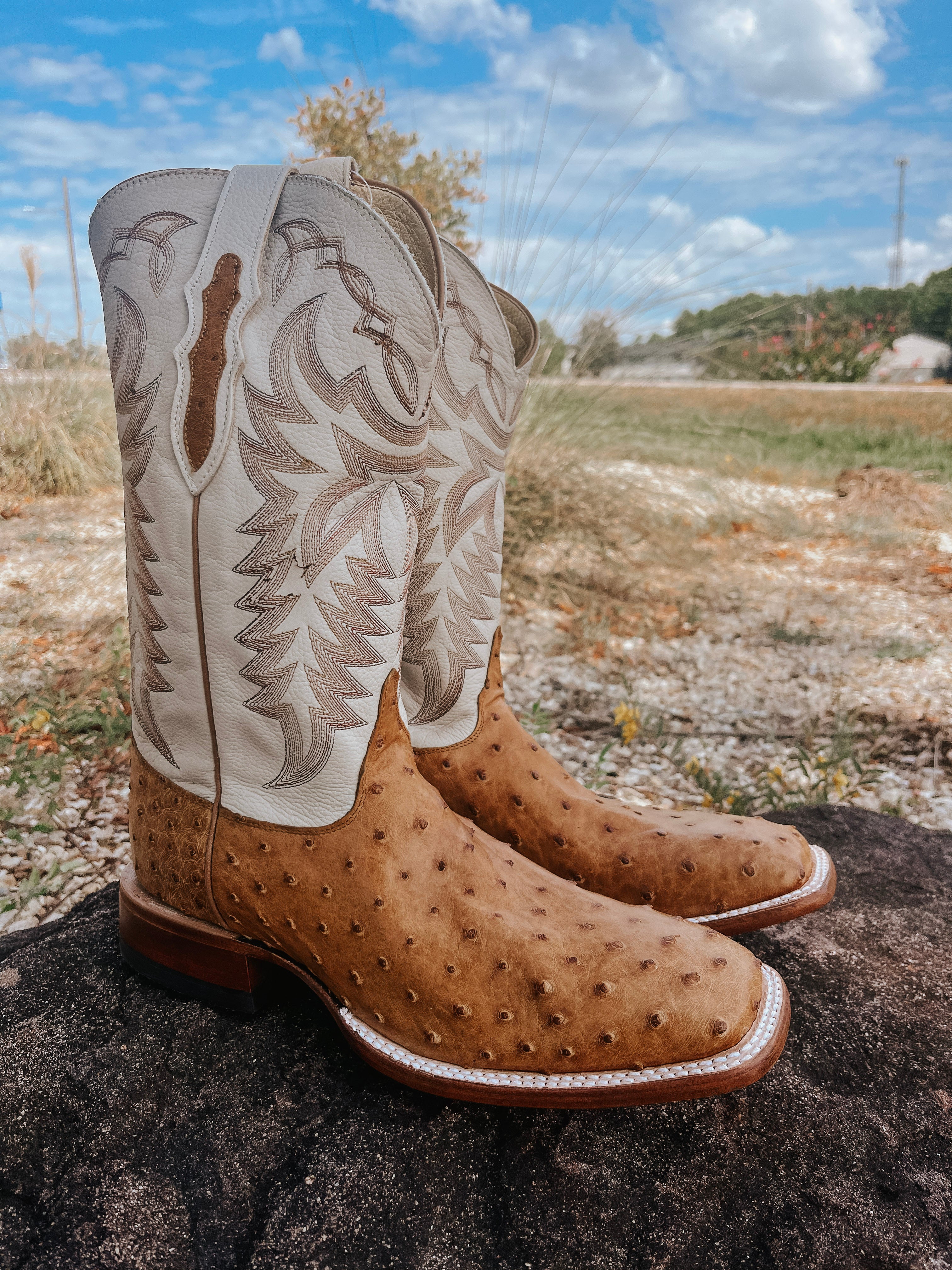 Men's Justin Pascoe Exotic Full Quill Ostrich Boots