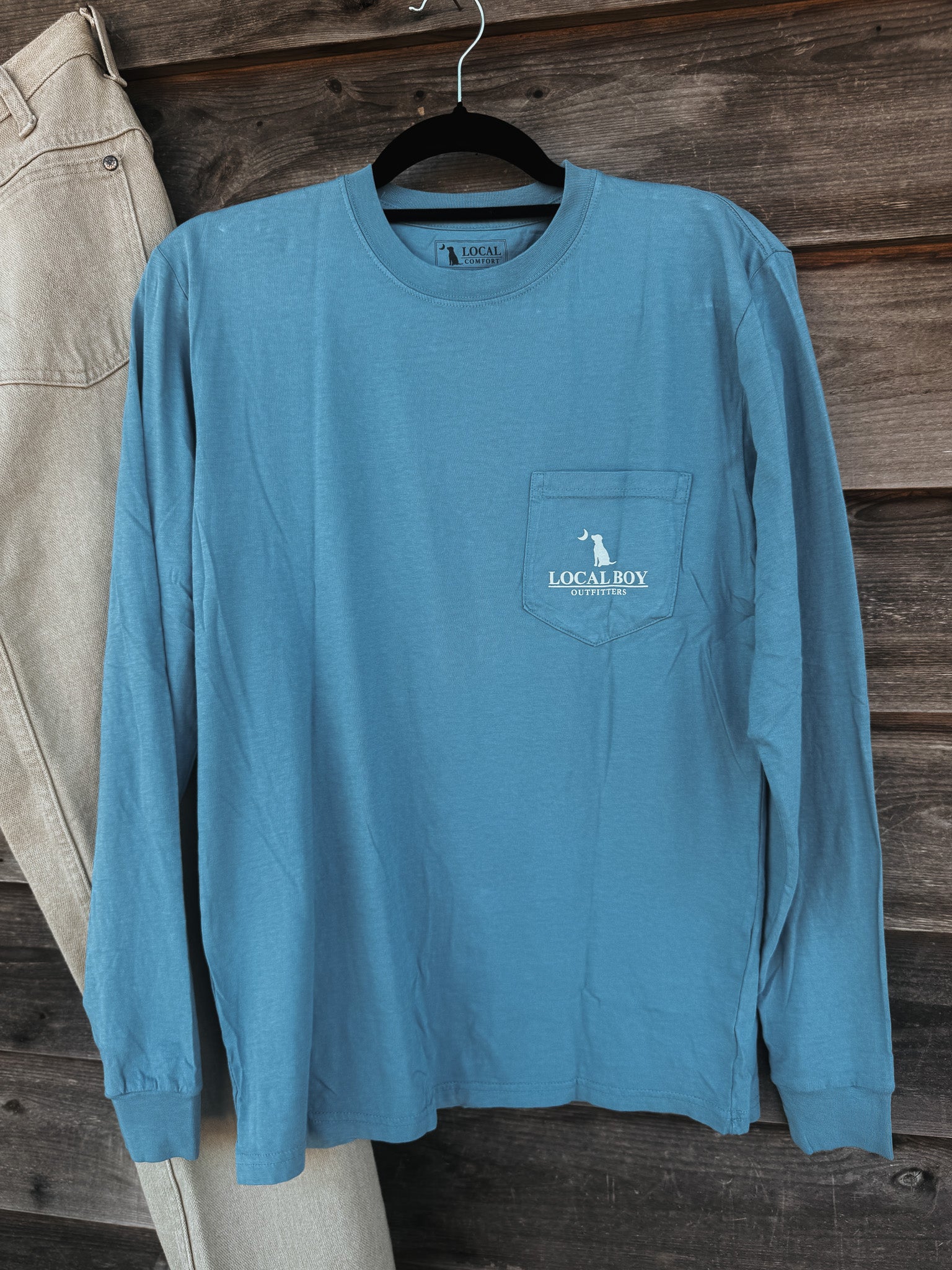 Men's Local Boy Sand Dog & Moon Plate Long Sleeve T-Shirt