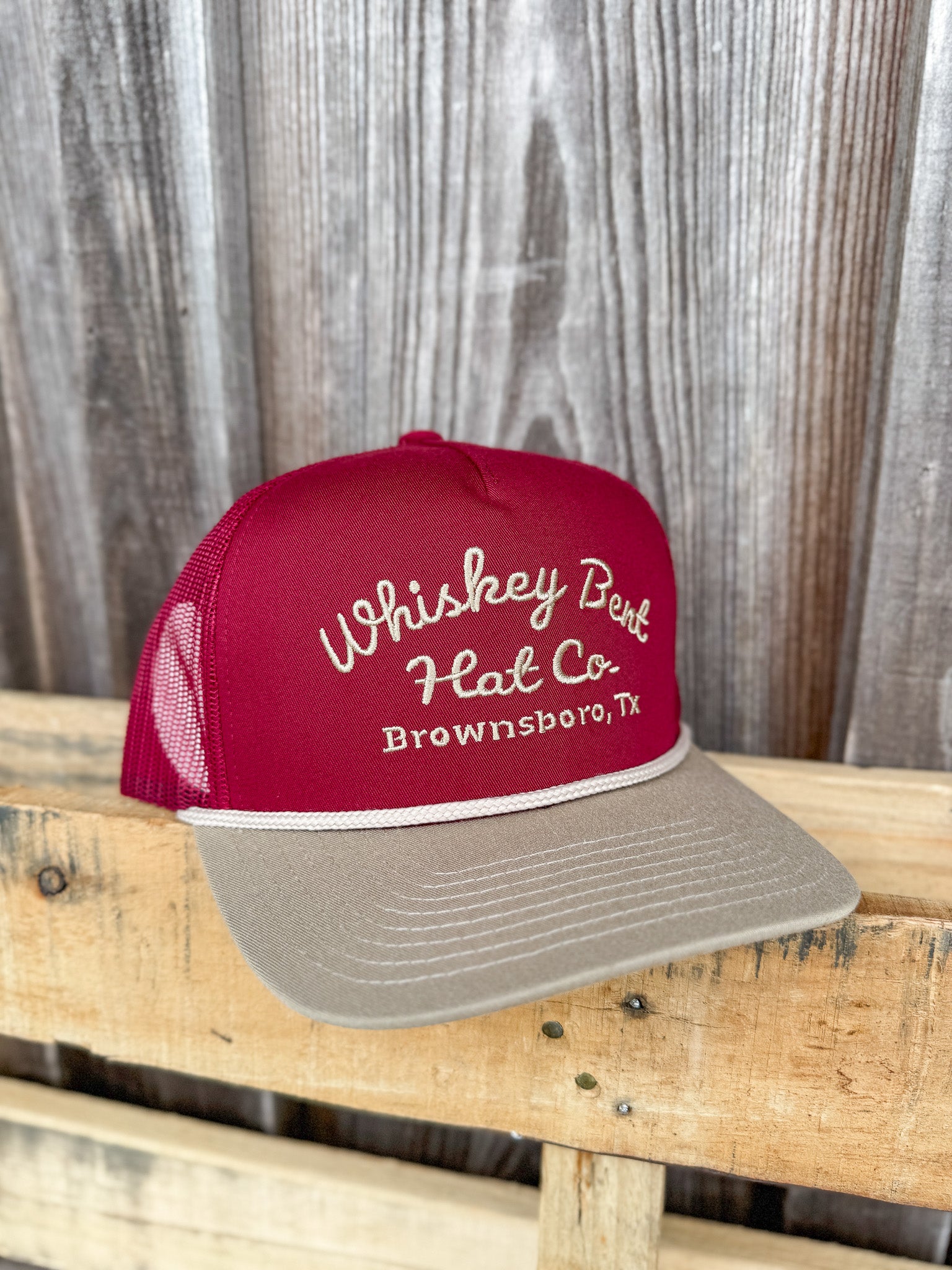 Whiskey Bent Hat Co. Sale Barn Red/Khaki Cap