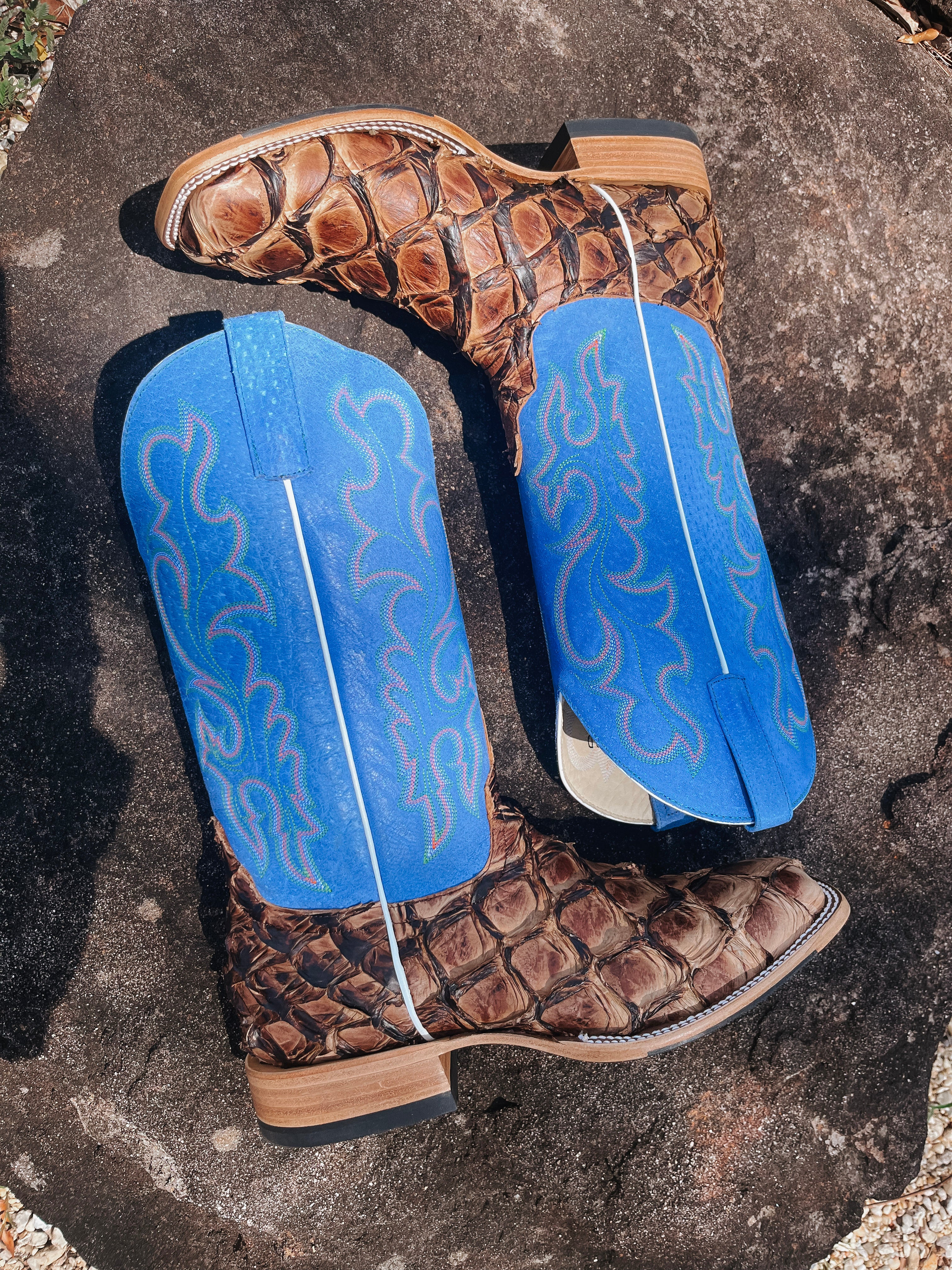 Botas Pirarucu Horse Power Top Hand Cigar Matte Big Bass para hombre