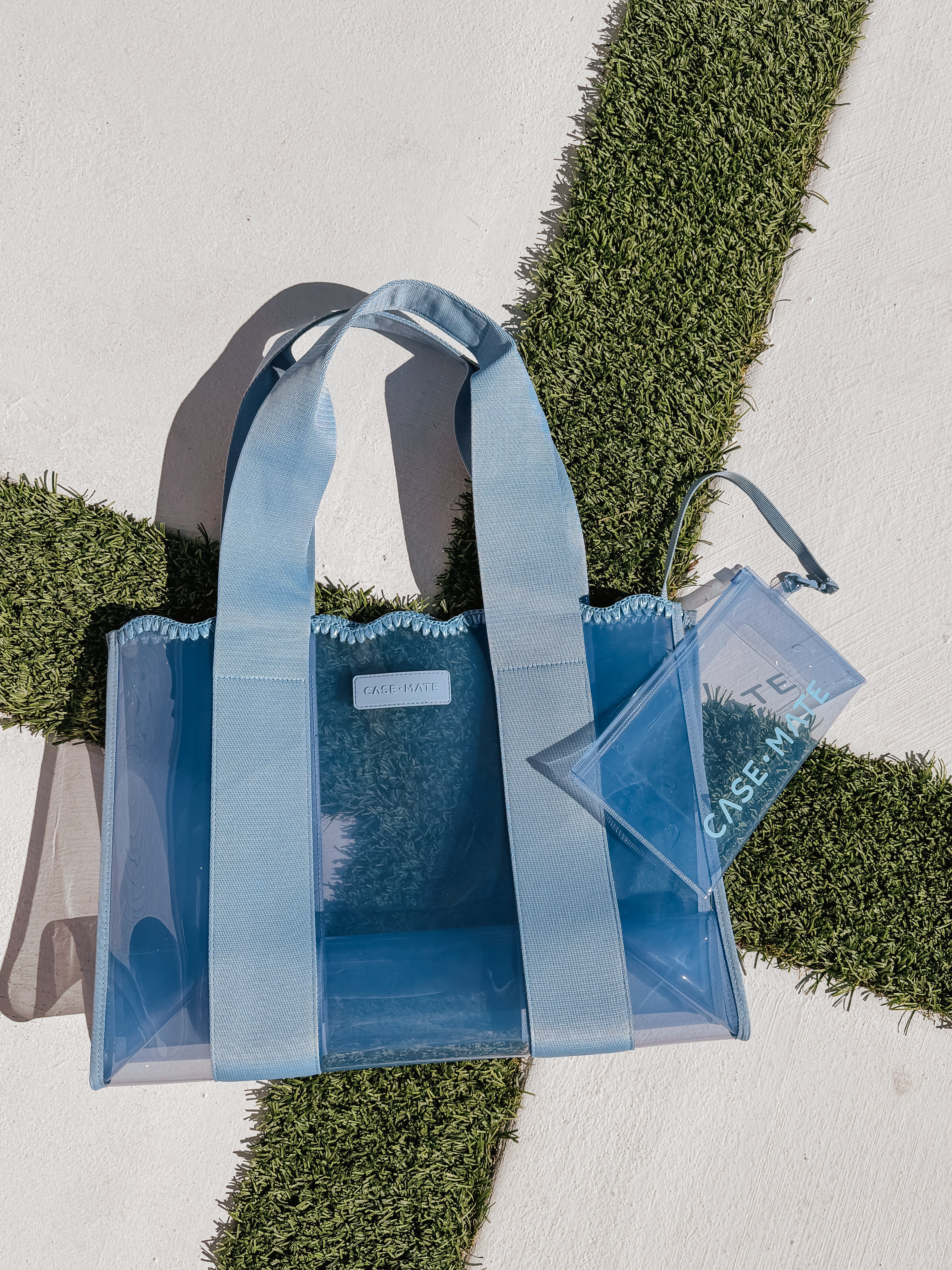 Mate Crochet Wave Jelly Tote Bag - Carolina Blue