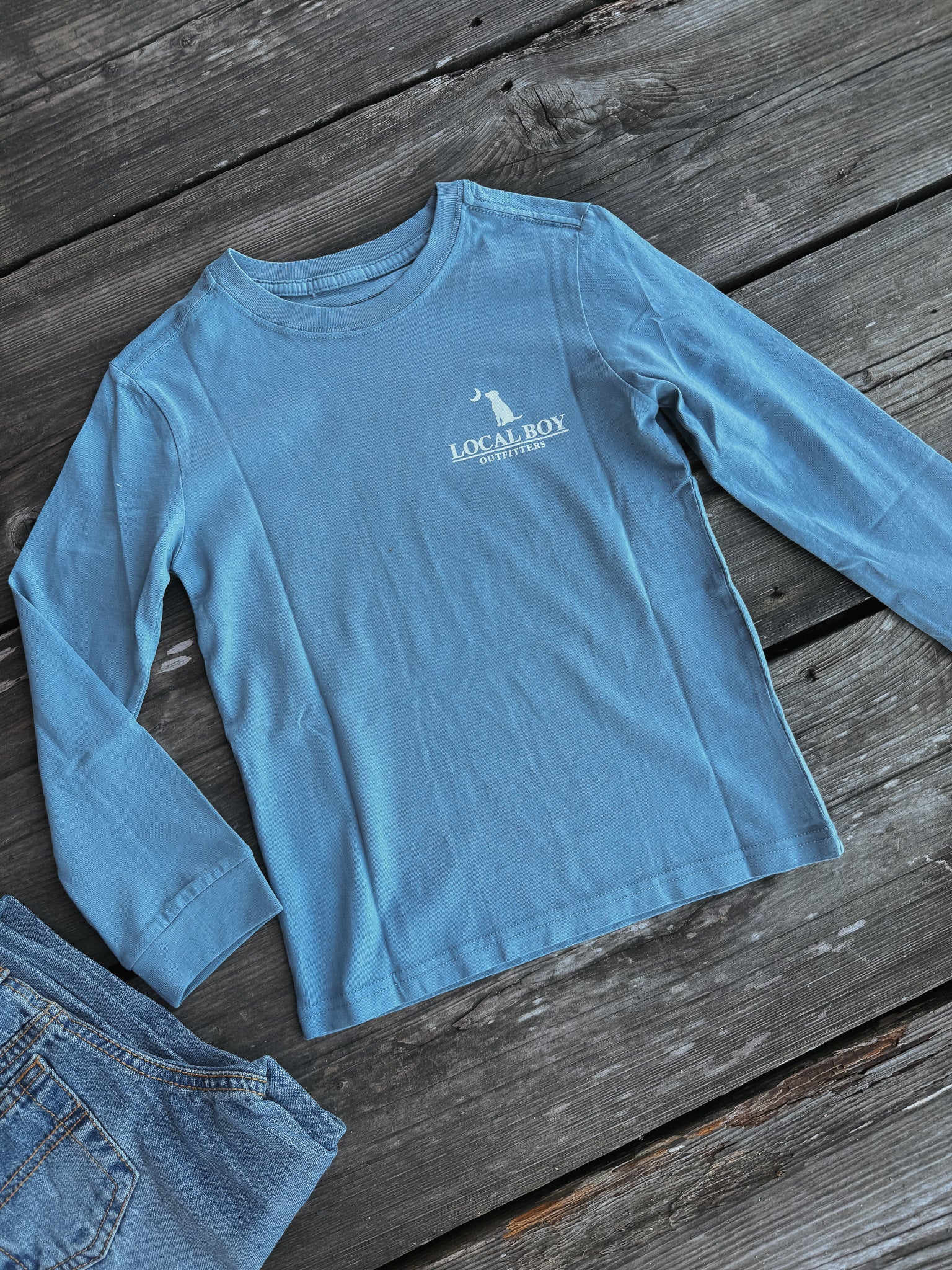 Youth Local Boy Sand Dog & Moon Camo Plate Long Sleeve T-Shirt