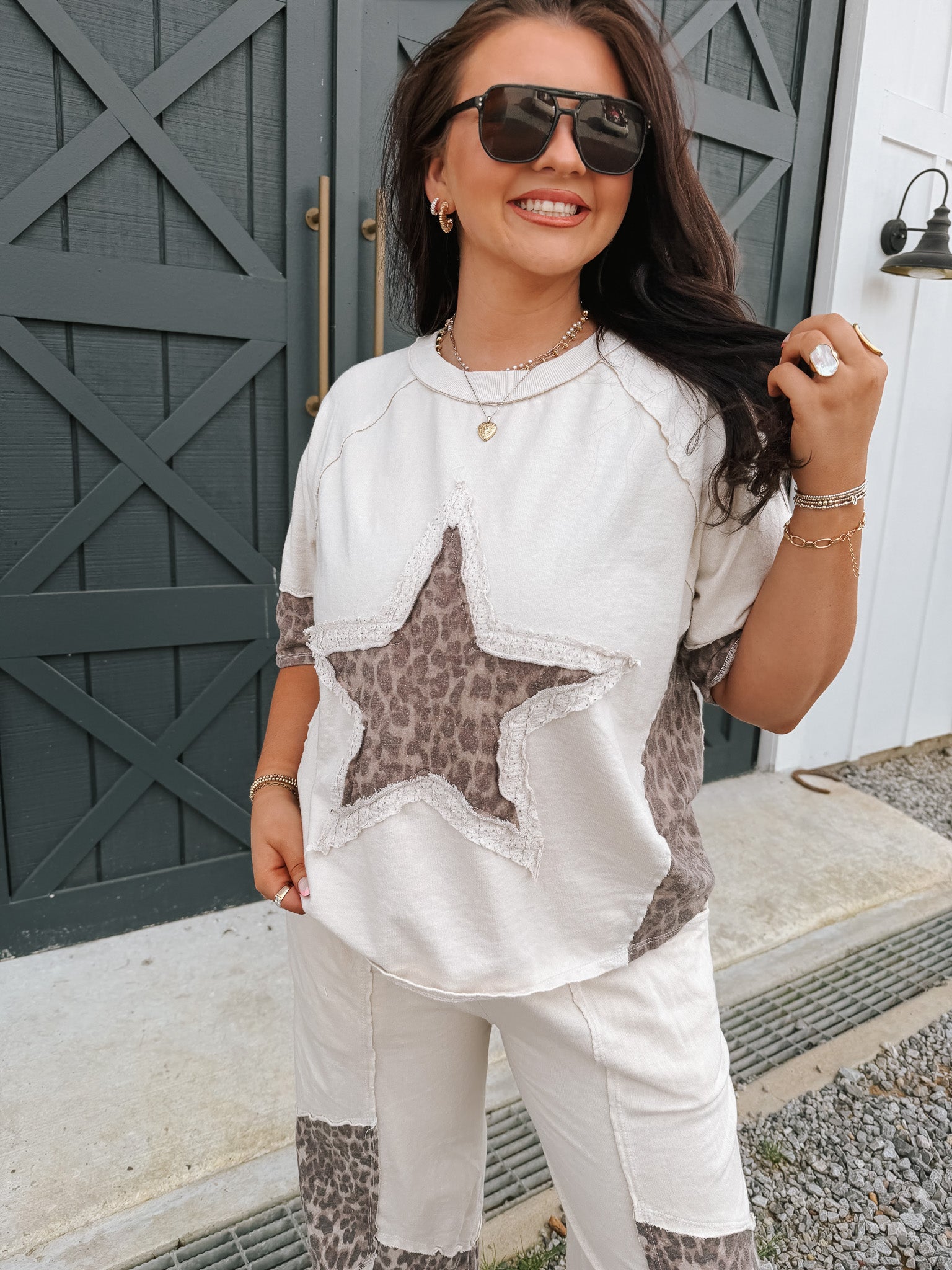 Urban Edit Leopard Star Top