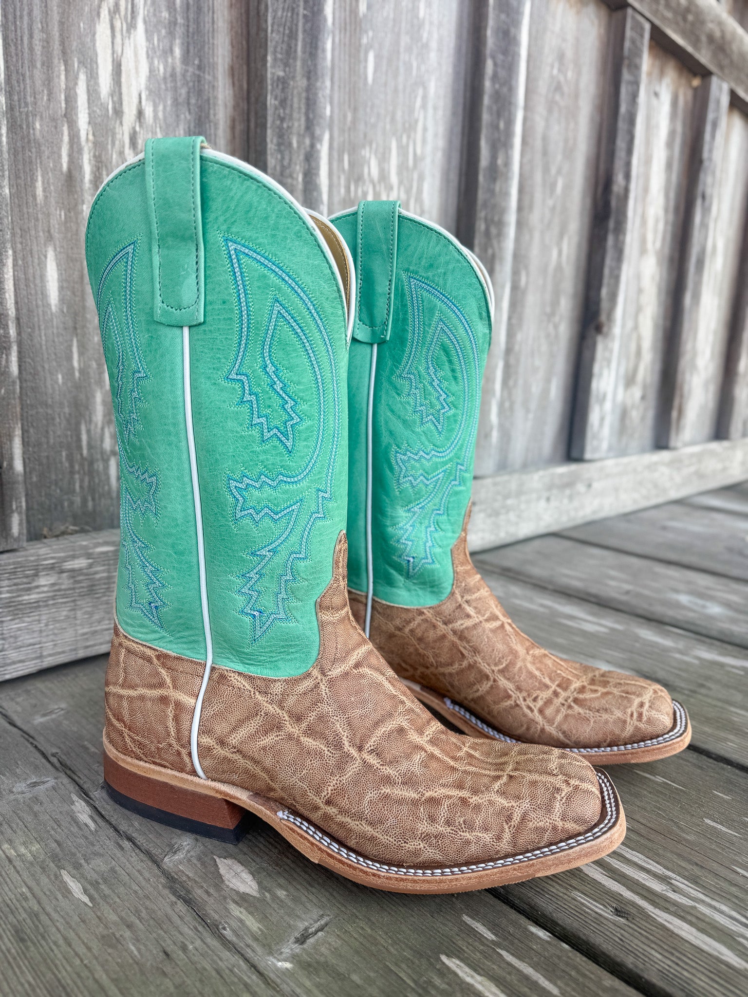 Men's Anderson Bean BC Exclusive Light Tan Elephant/Green Super Oil Boots