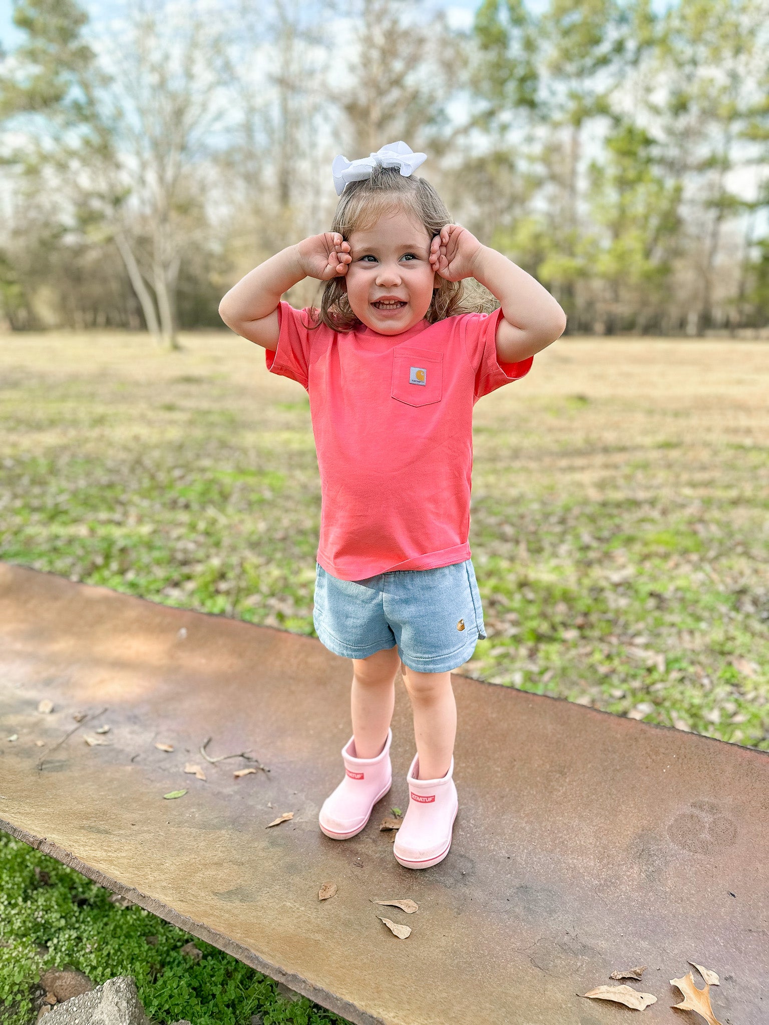 Carhartt Toddler & Kid's Pocket T-Shirt in Pink Lemonade