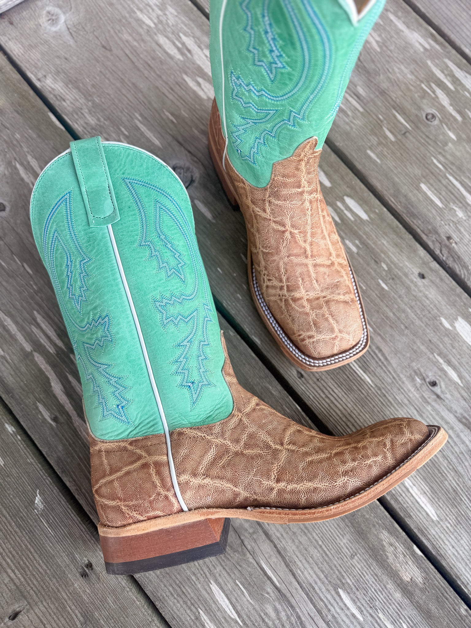 Men's Anderson Bean BC Exclusive Light Tan Elephant/Green Super Oil Boots