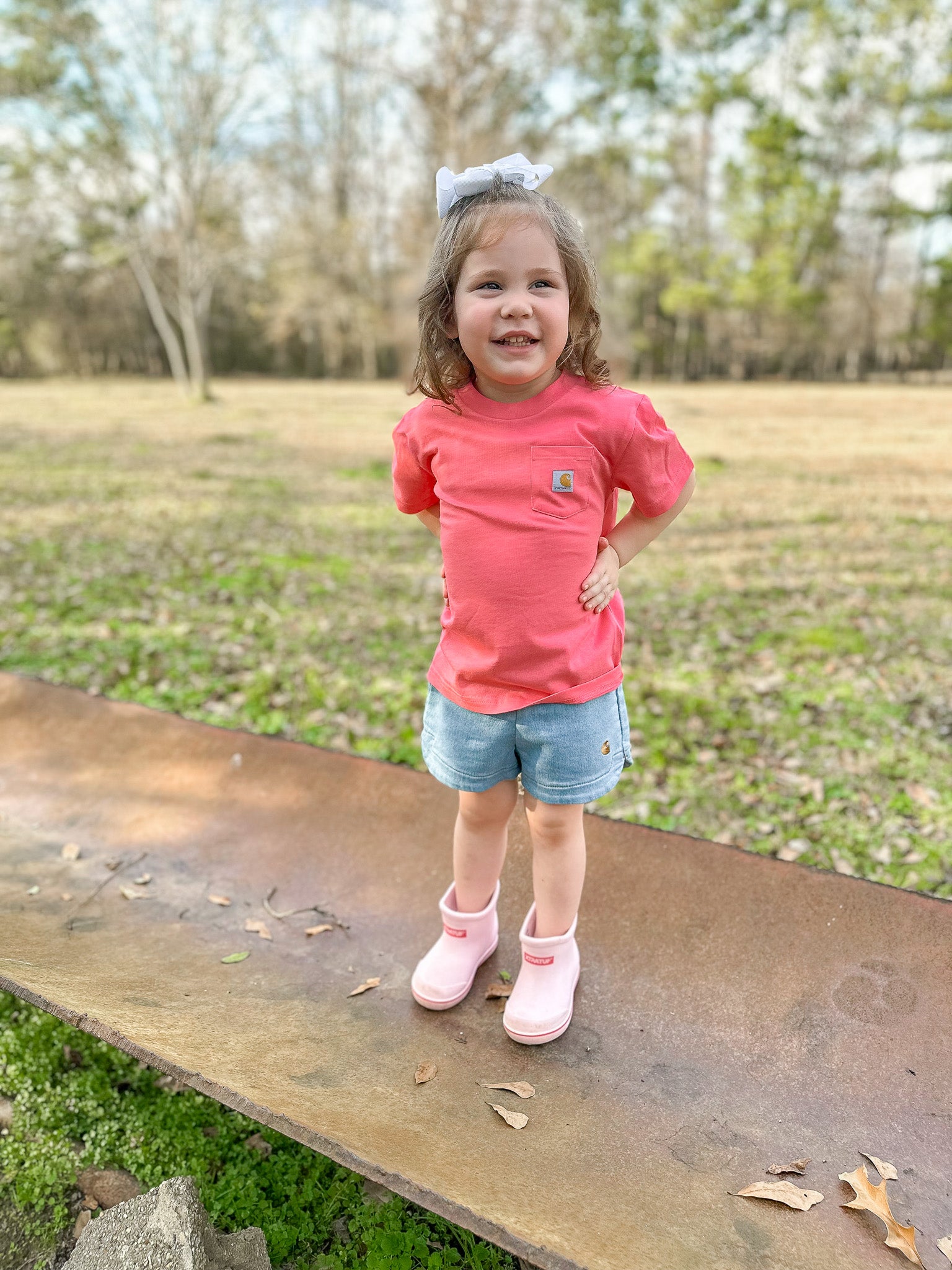 Carhartt Toddler & Kid's Pocket T-Shirt in Pink Lemonade