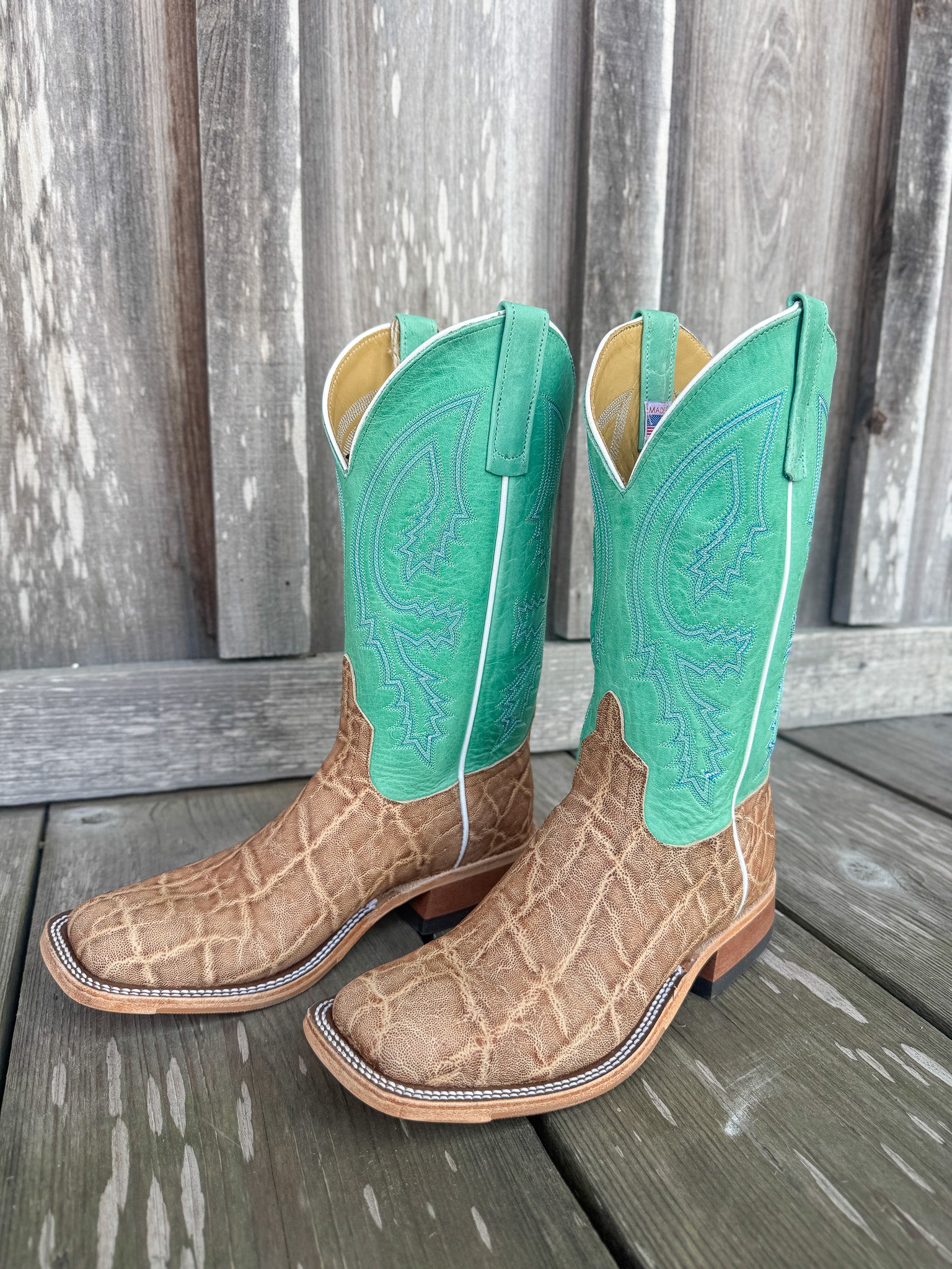 Men's Anderson Bean BC Exclusive Light Tan Elephant/Green Super Oil Boots