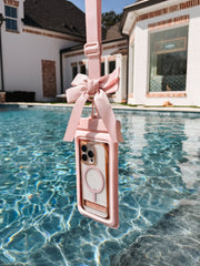 Waterproof Floating Bow Phone Pouch - Ballet Pink