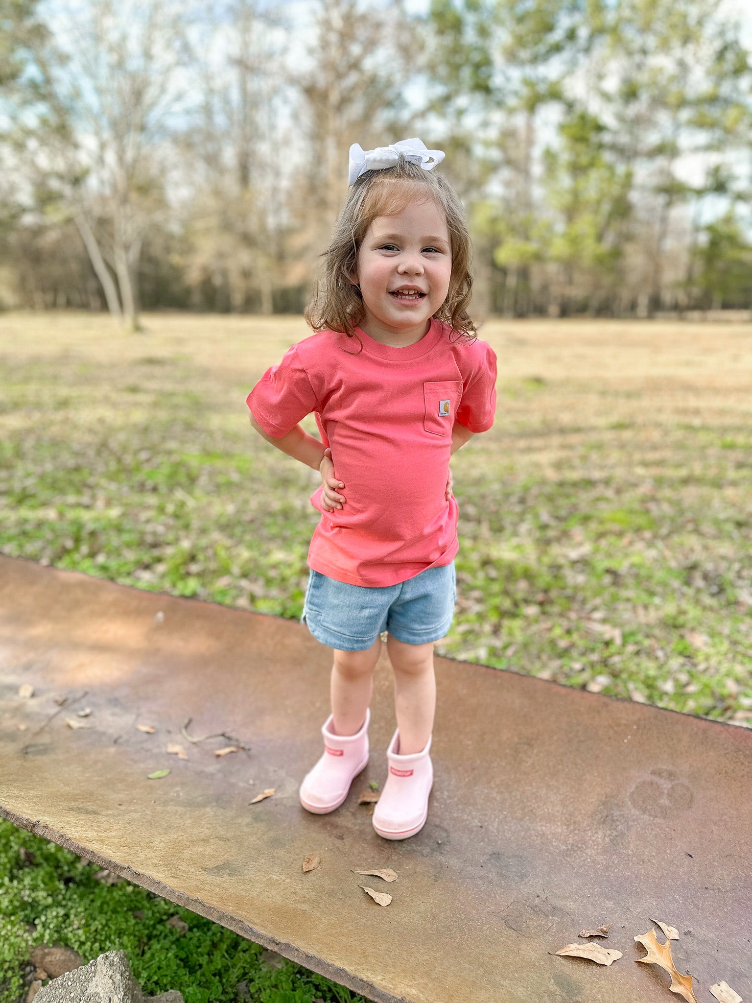 Carhartt Toddler & Kid's Pocket T-Shirt in Pink Lemonade