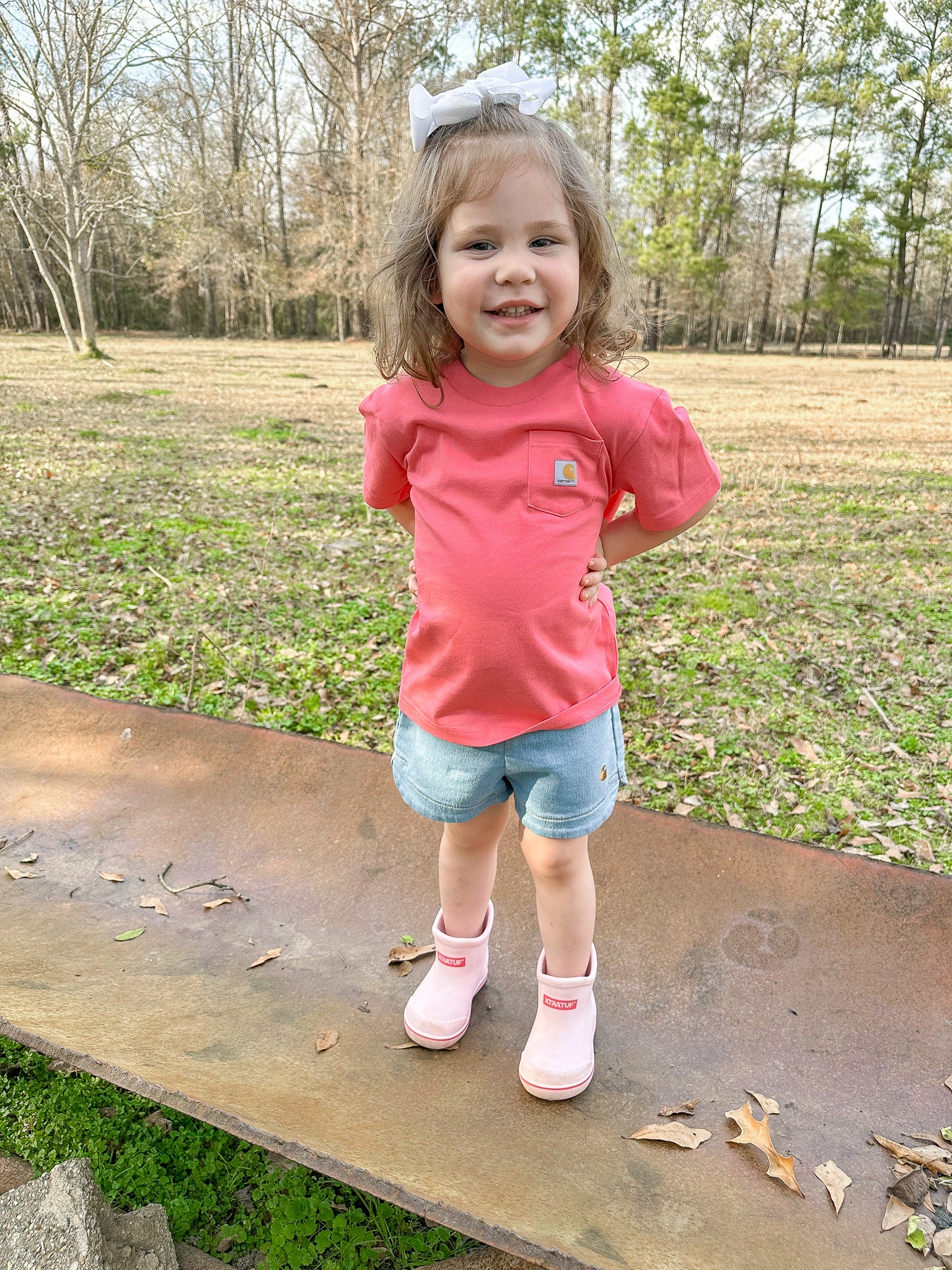 Carhartt Toddler & Kid's Pocket T-Shirt in Pink Lemonade