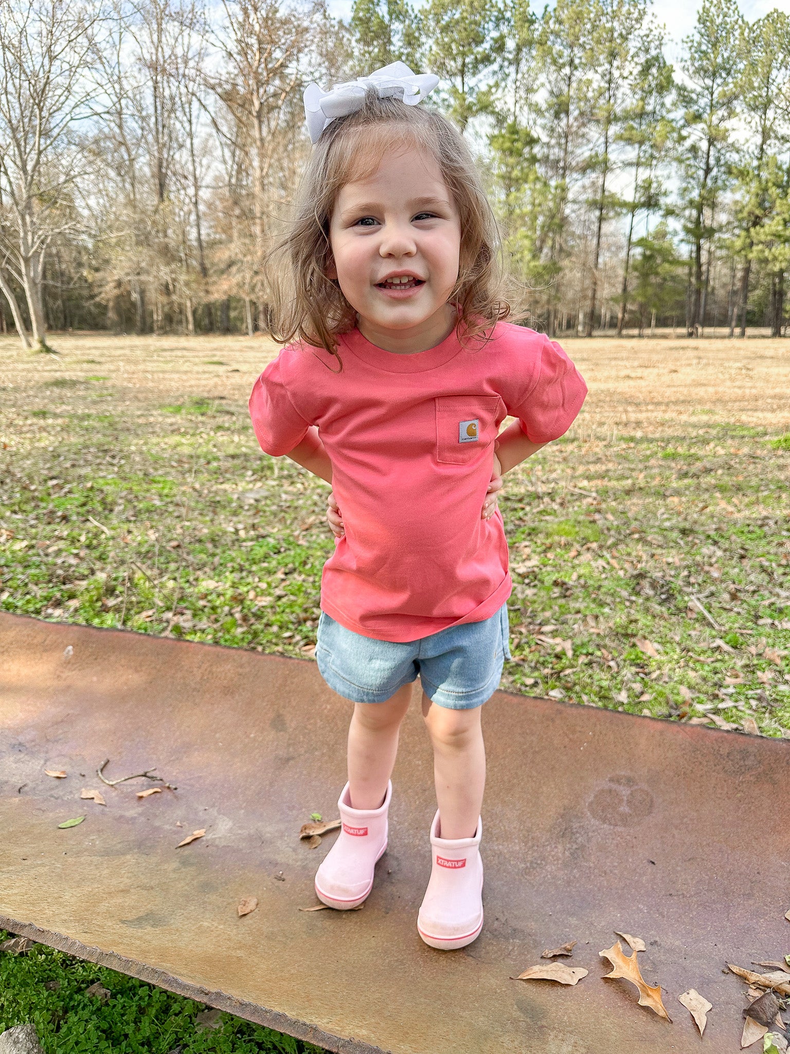 Carhartt Toddler & Kid's Pocket T-Shirt in Pink Lemonade