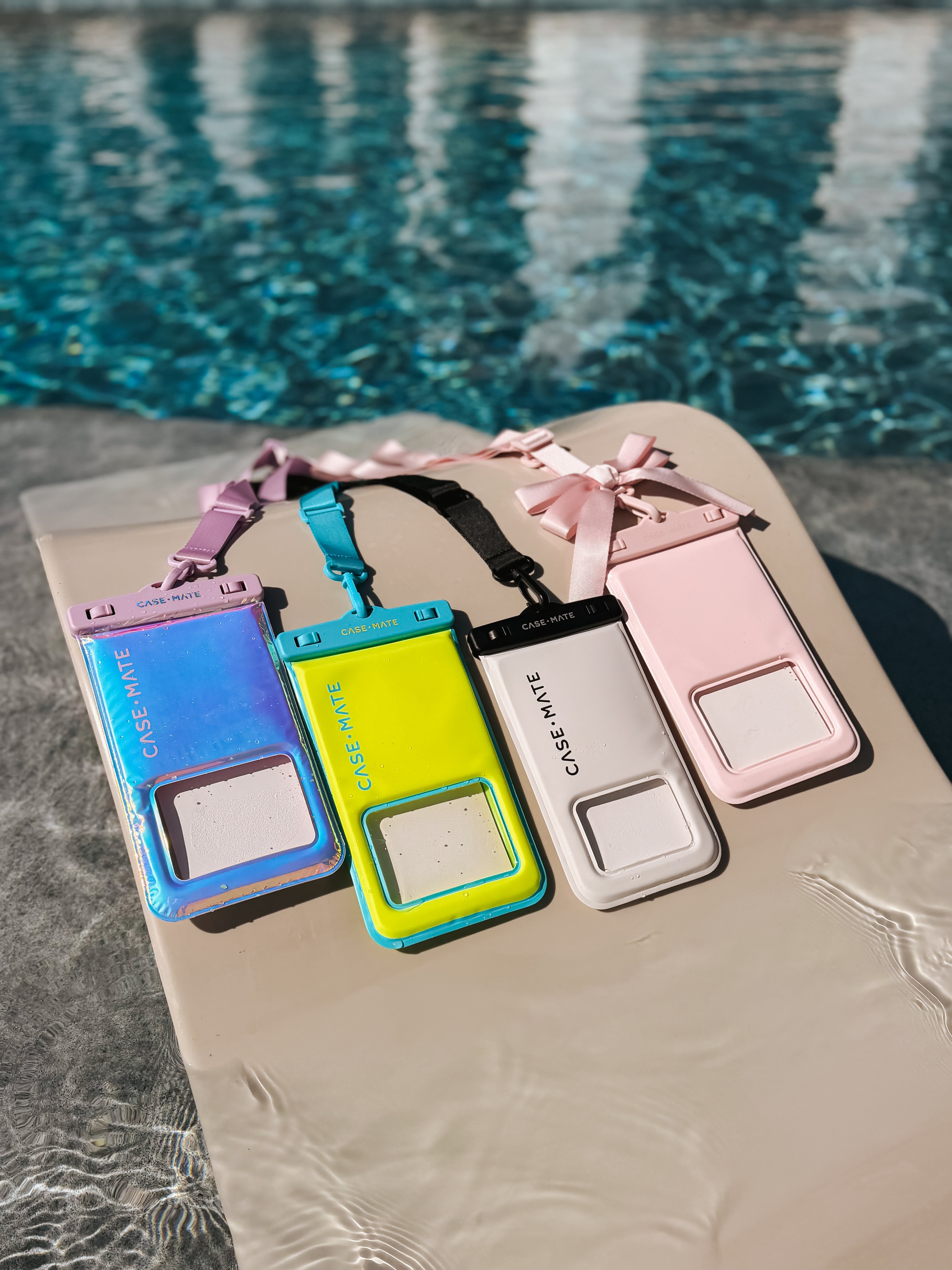 Waterproof Floating Phone Pouch - Ballet Pink Bow