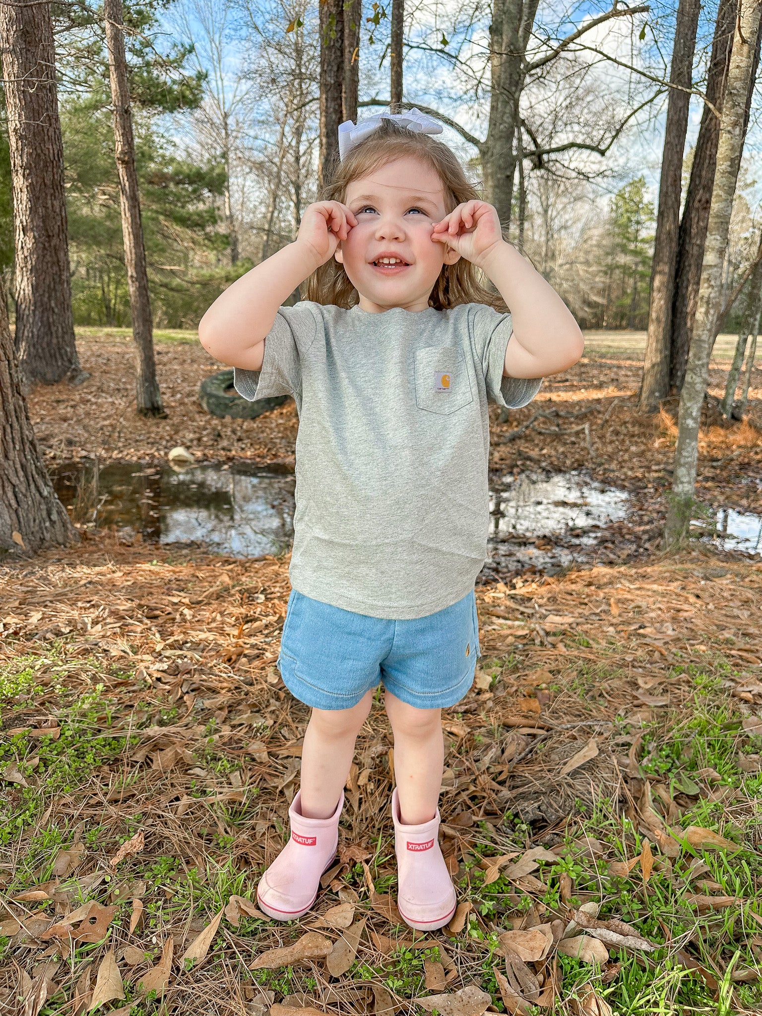 Carhartt Toddler & Kid's Pocket T-Shirt in Heather Grey