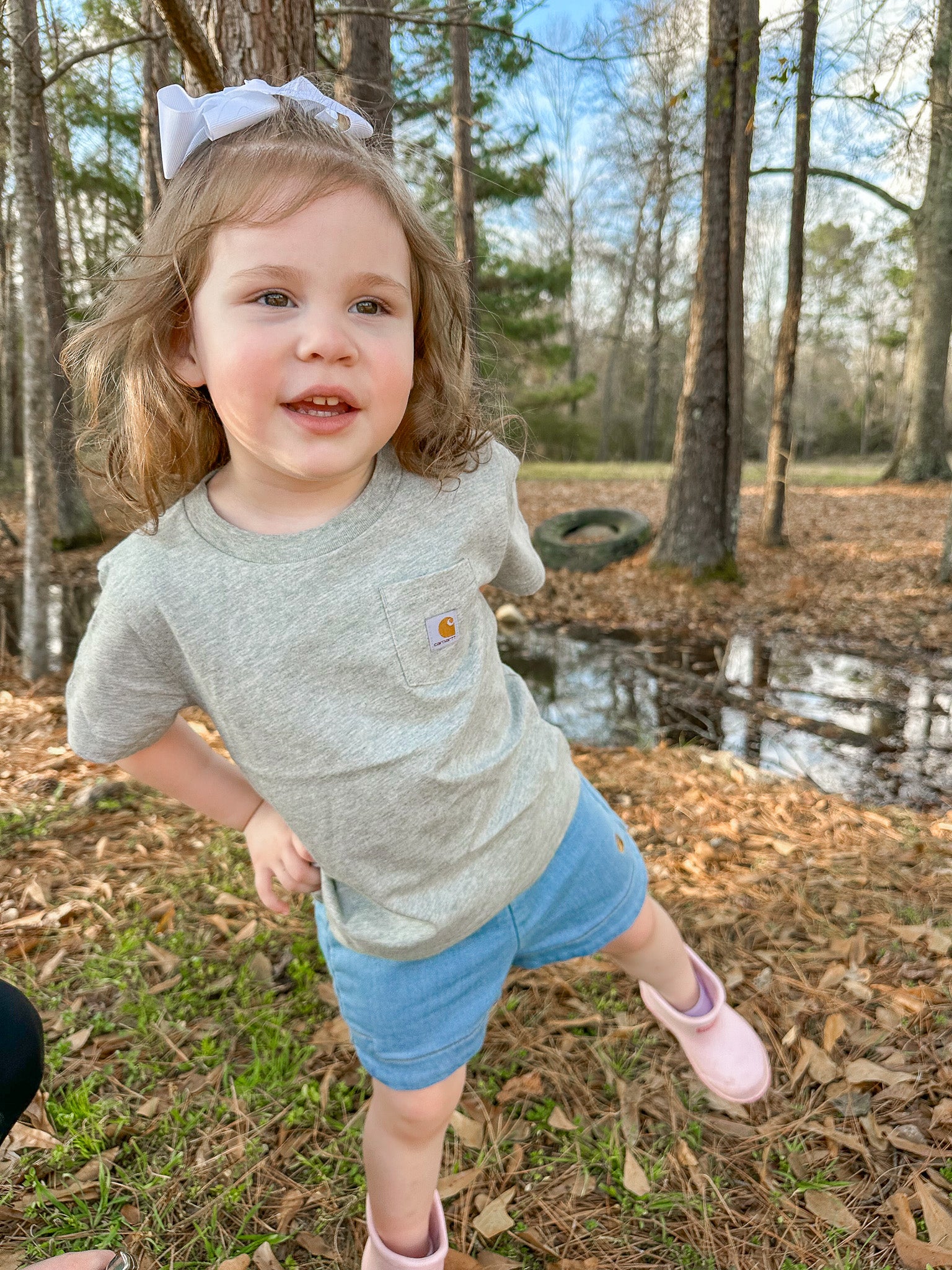 Carhartt Toddler & Kid's Pocket T-Shirt in Heather Grey