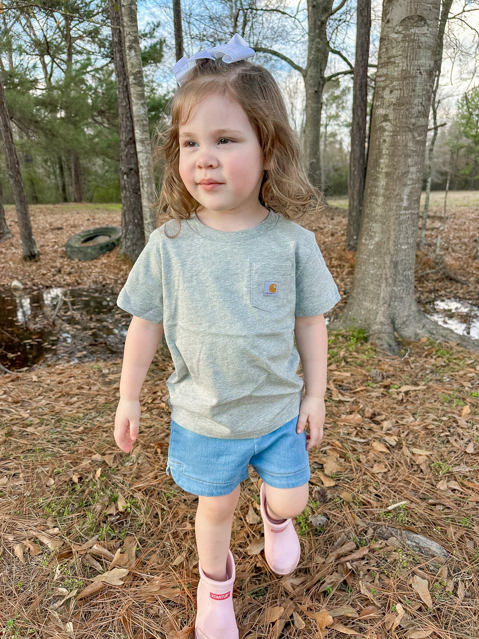 Carhartt Toddler & Kid's Pocket T-Shirt in Heather Grey