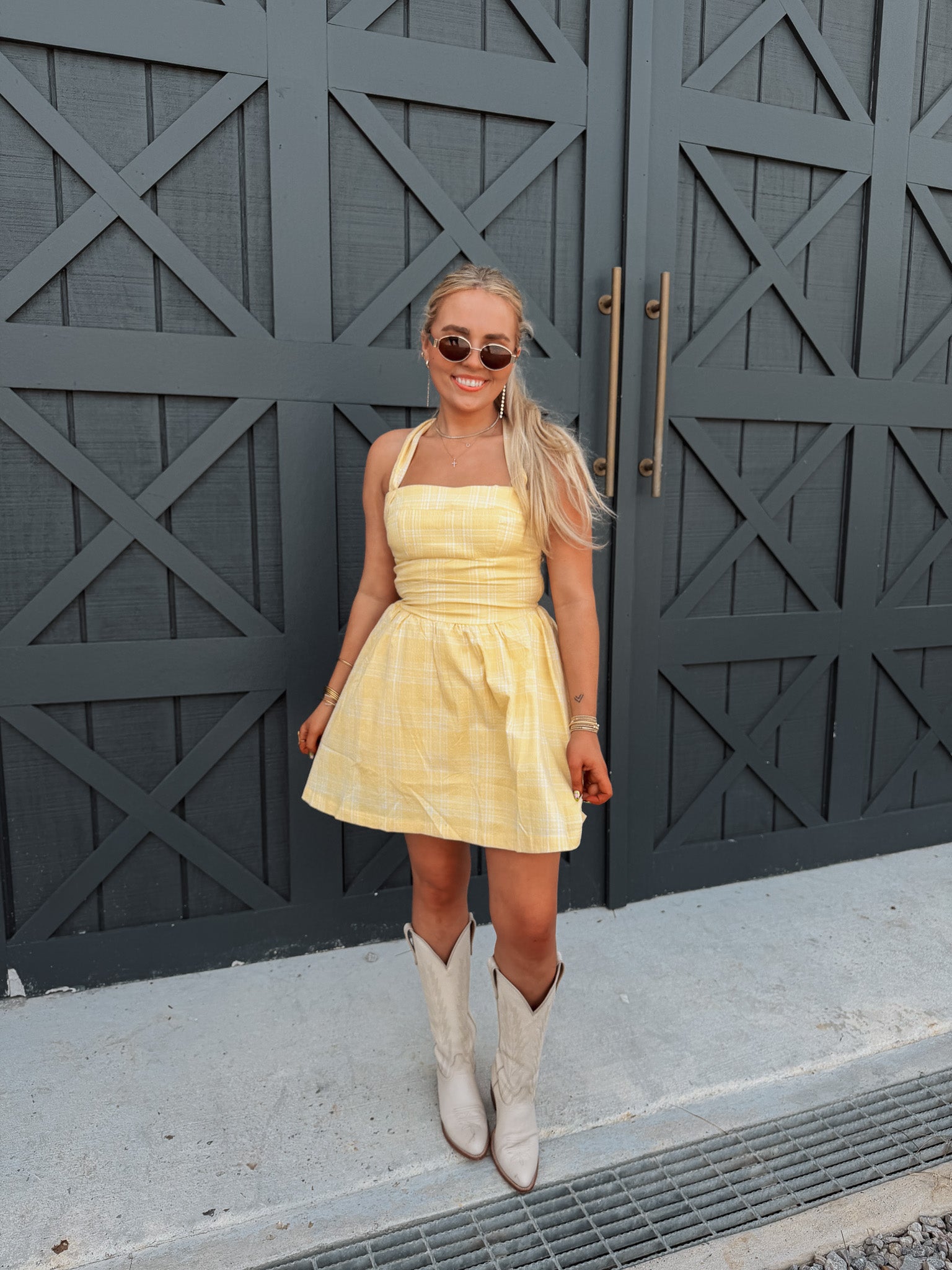 Golden Hour Plaid Dress
