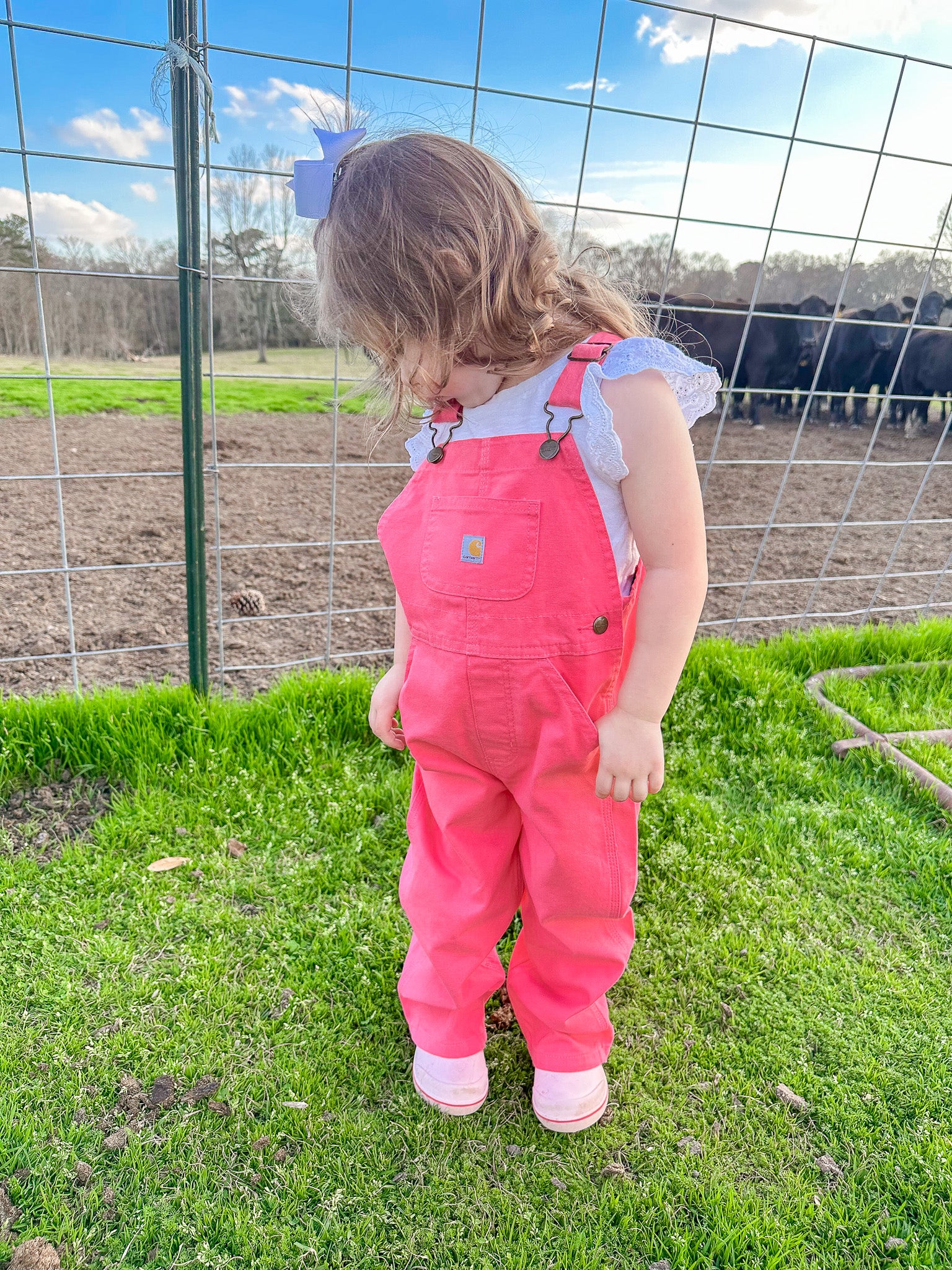 Carhartt Infant & Toddler Loose Fit Canvas Bib Overalls in Pink