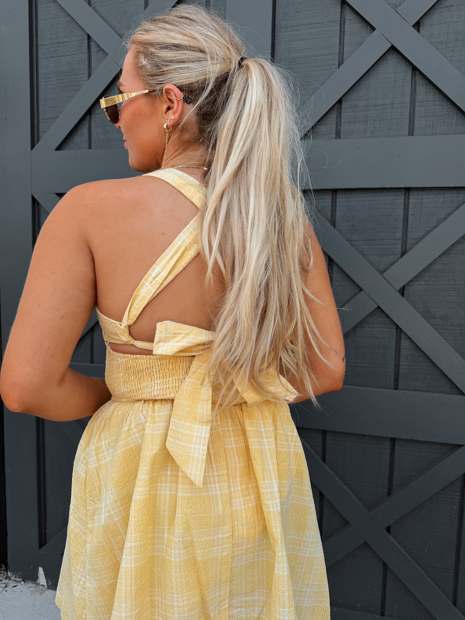Golden Hour Plaid Dress