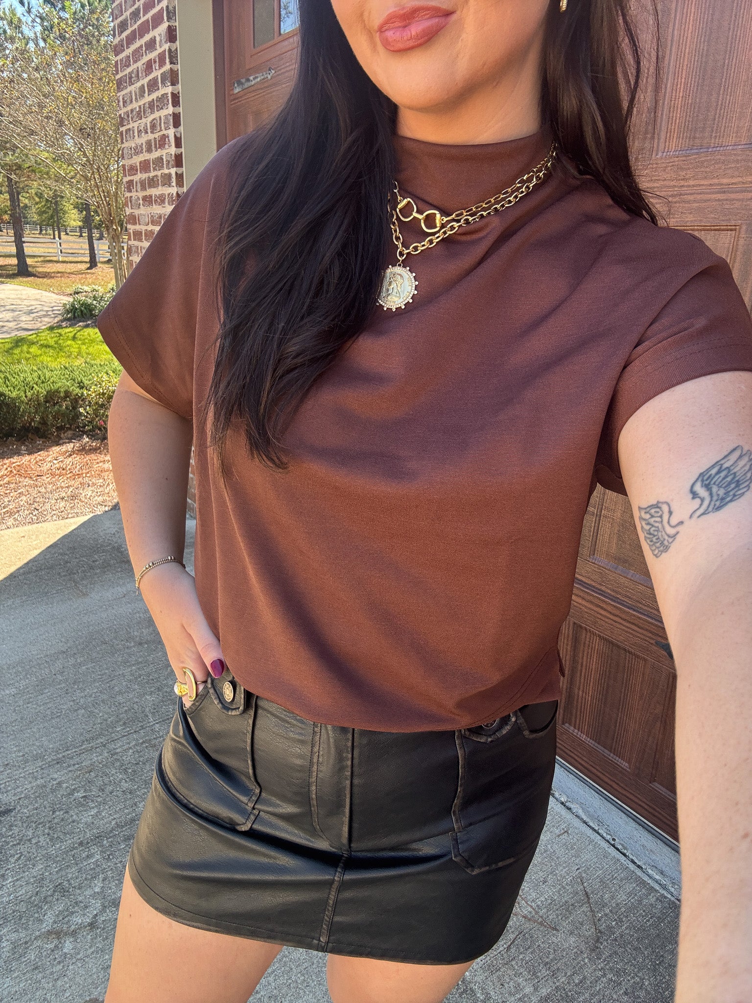 Autumn Flow Brown Top