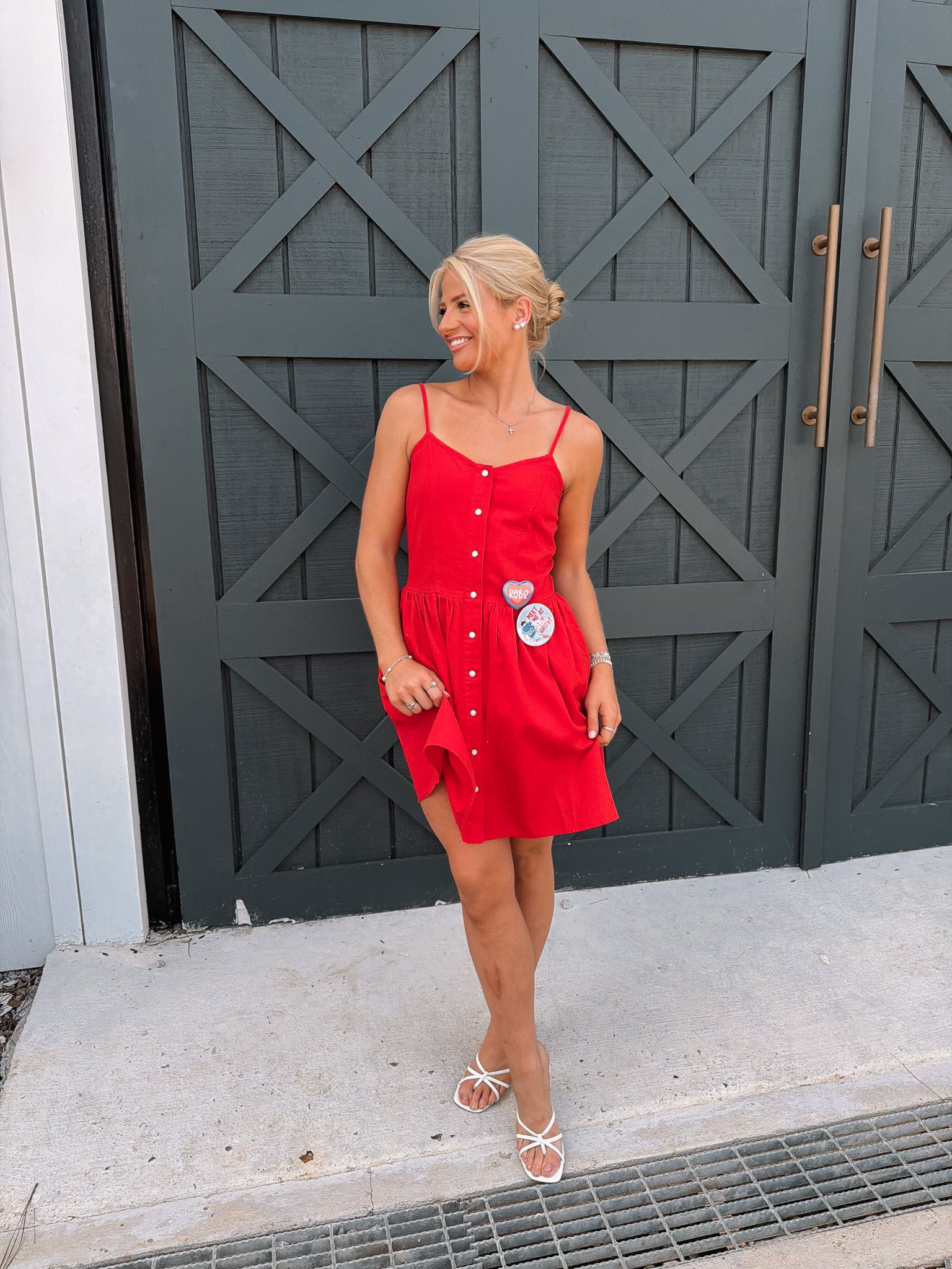 Wrangler Corset Snap Dress in Red