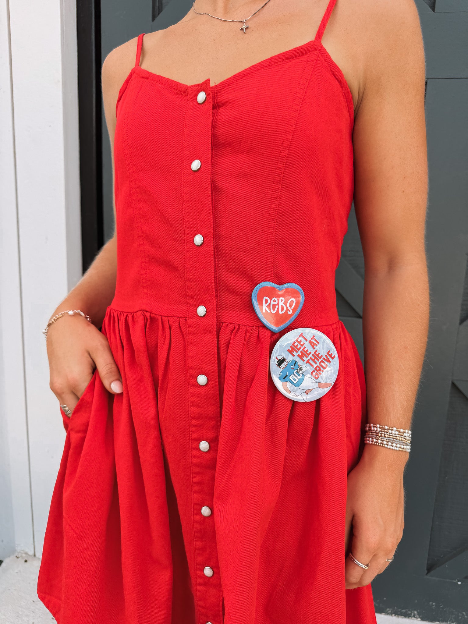 Wrangler Corset Snap Dress in Red