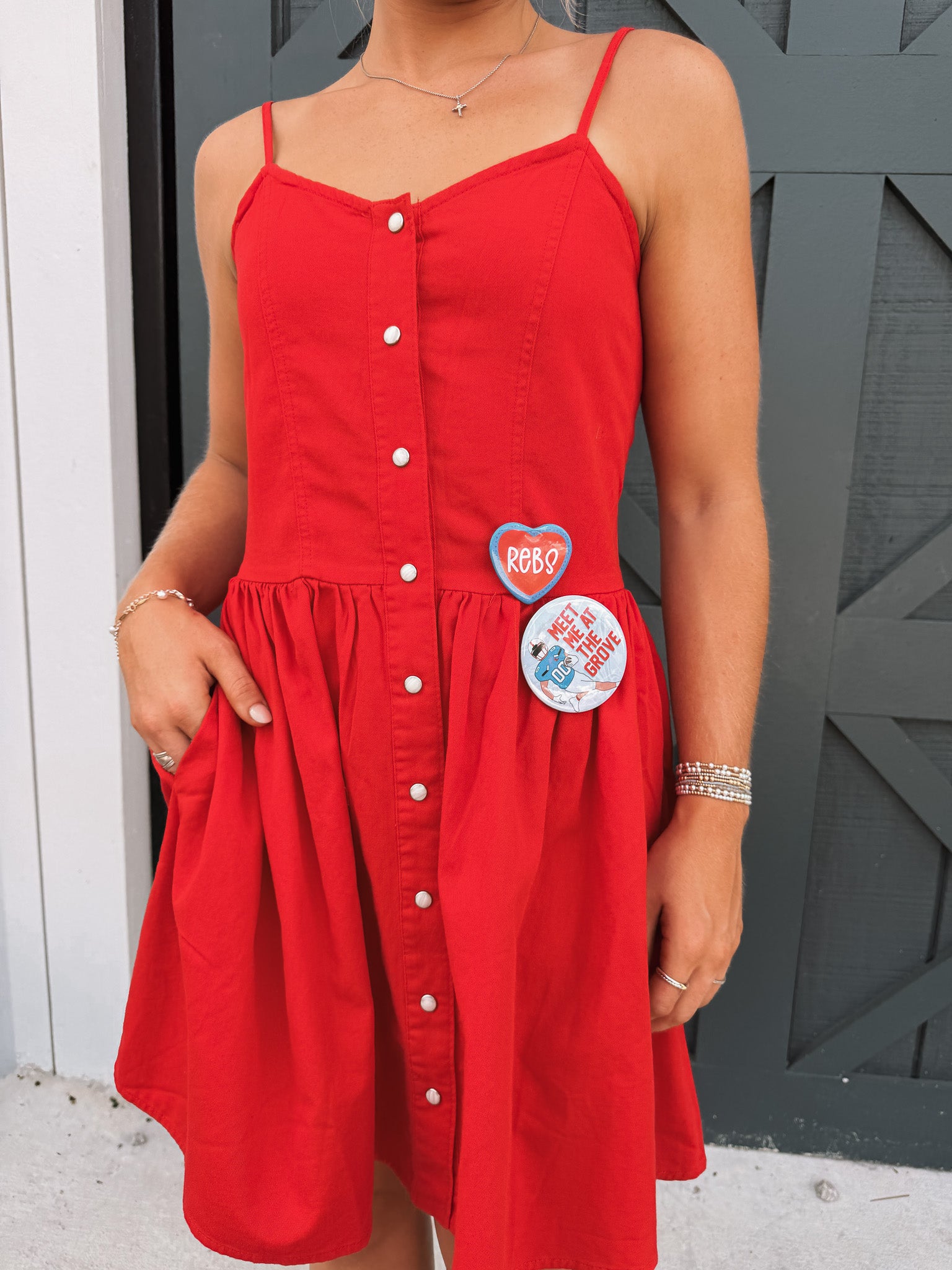 Wrangler Corset Snap Dress in Red